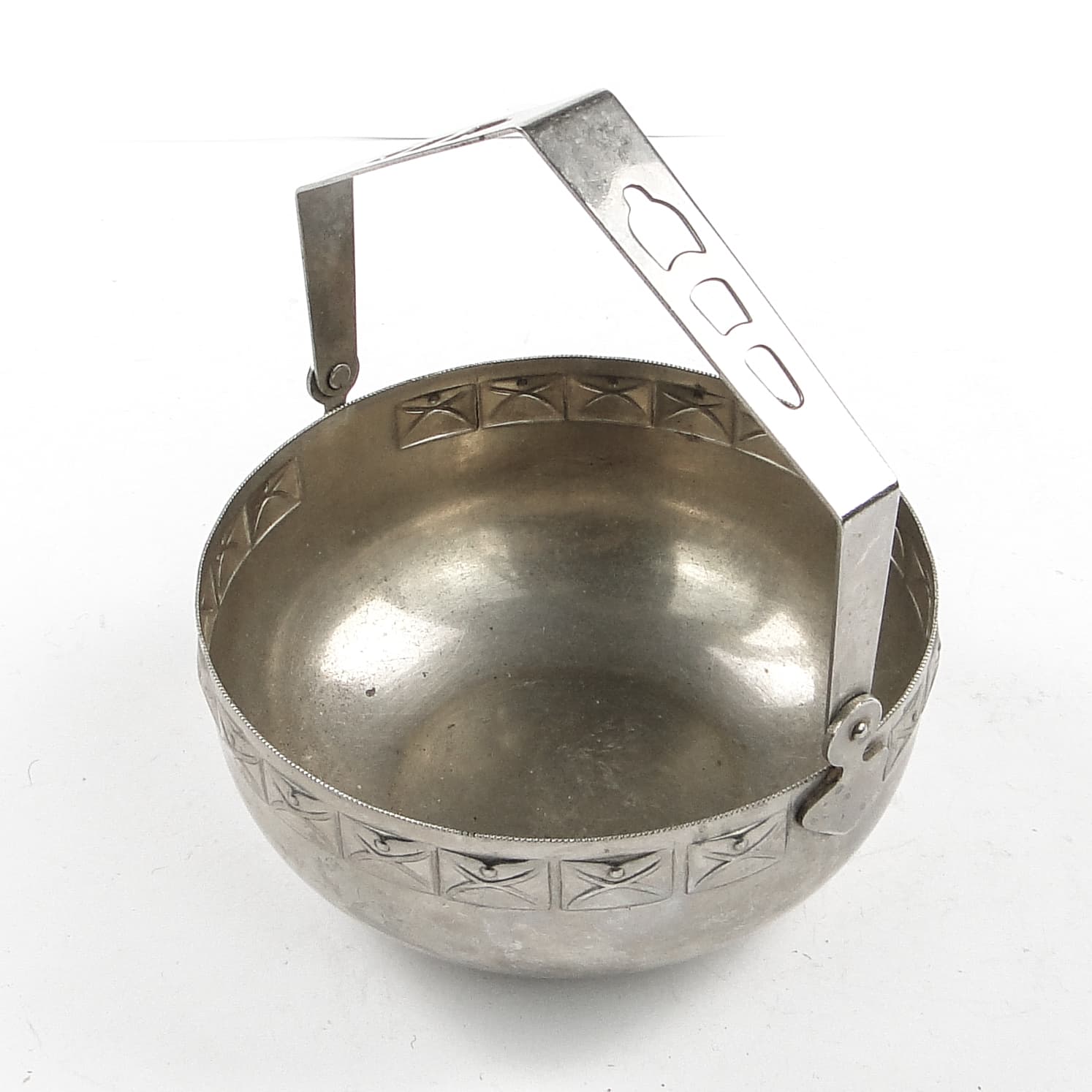 Art Nouveau sugar bowl, silver-plated brass, Sweden, early 20th c. - 105421