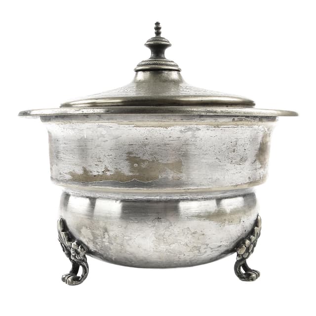 Eclectic caviar server, silver-plated brass, Henneberg Brothers, Poland, 19th c. - DIMENSION