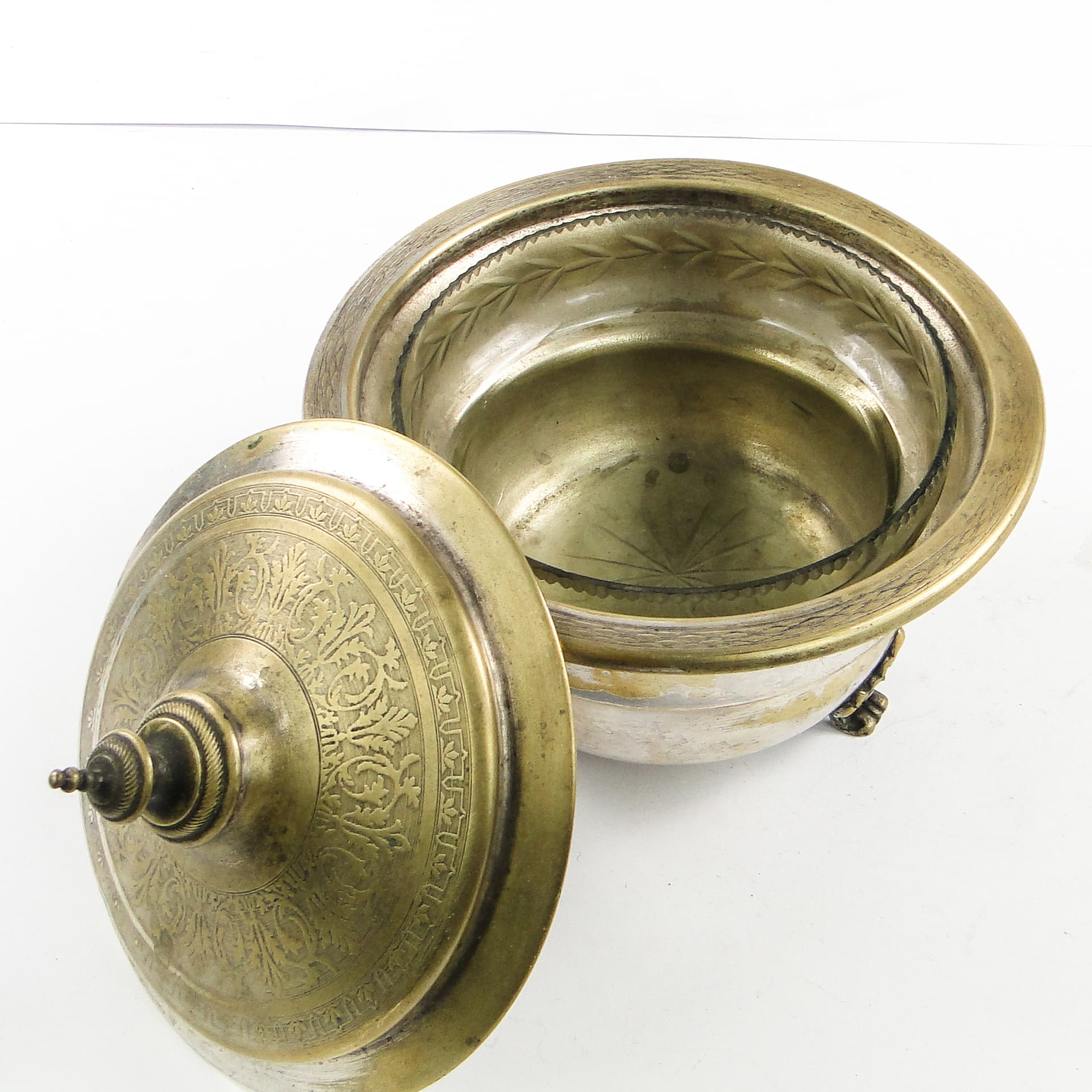 Eclectic caviar server, silver-plated brass, Henneberg Brothers, Poland, 19th c. - 105431