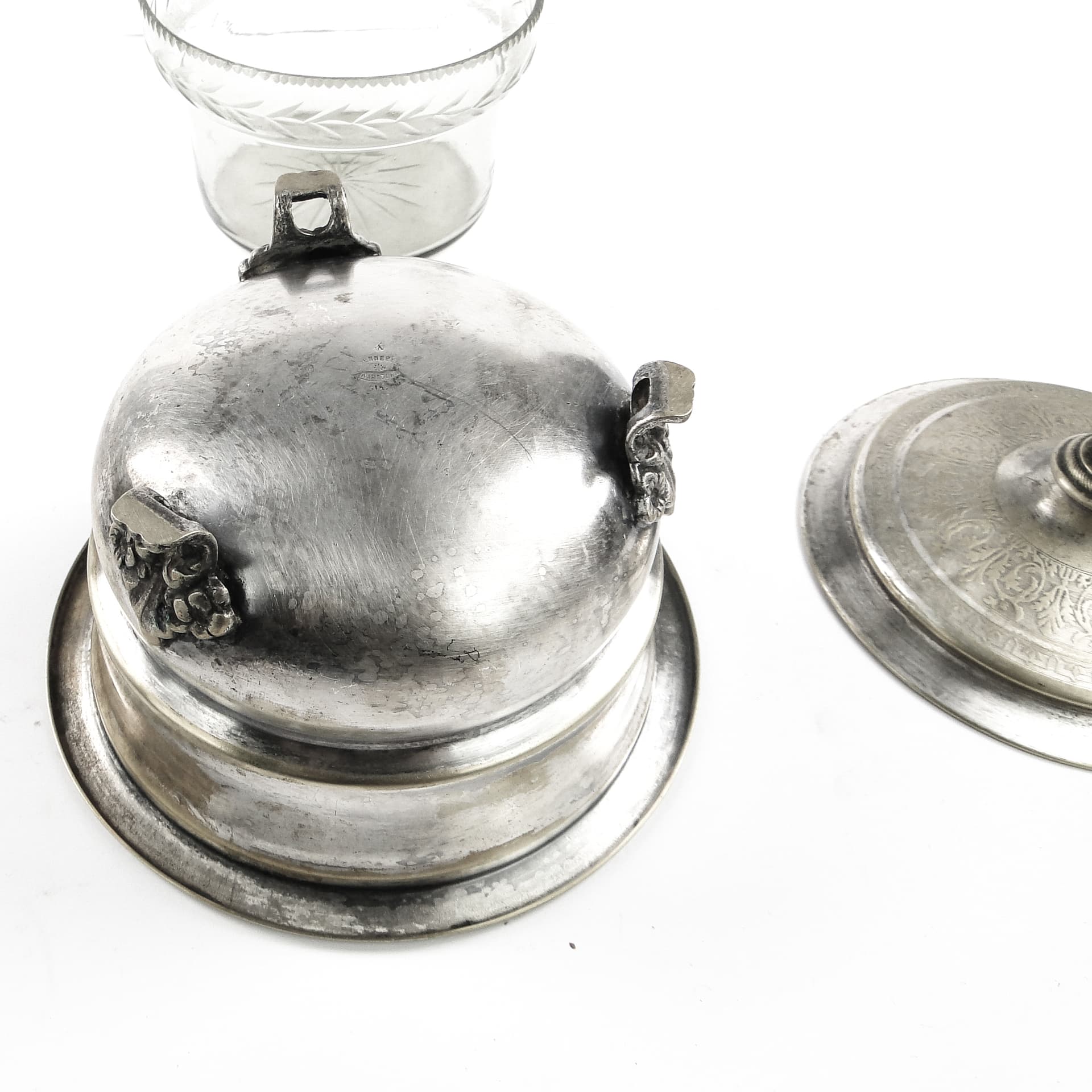 Eclectic caviar server, silver-plated brass, Henneberg Brothers, Poland, 19th c. - 105433