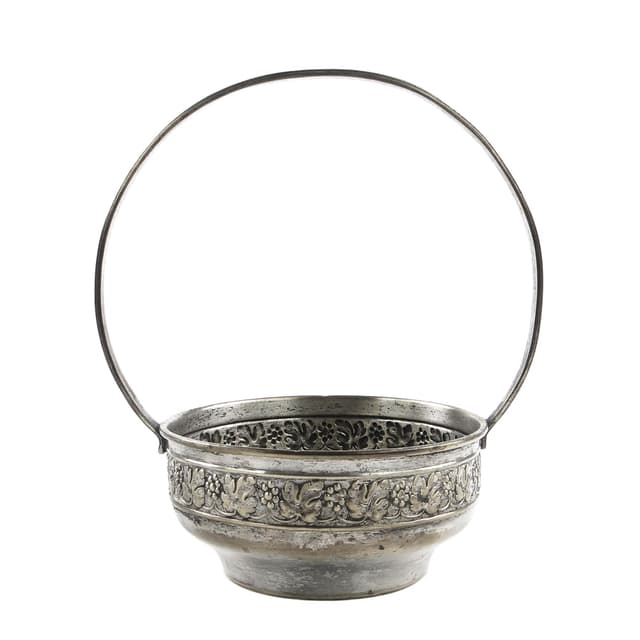 Art Nouveau sugar bowl, silver-plated metal, Sweden, early 20th c. - DIMENSION