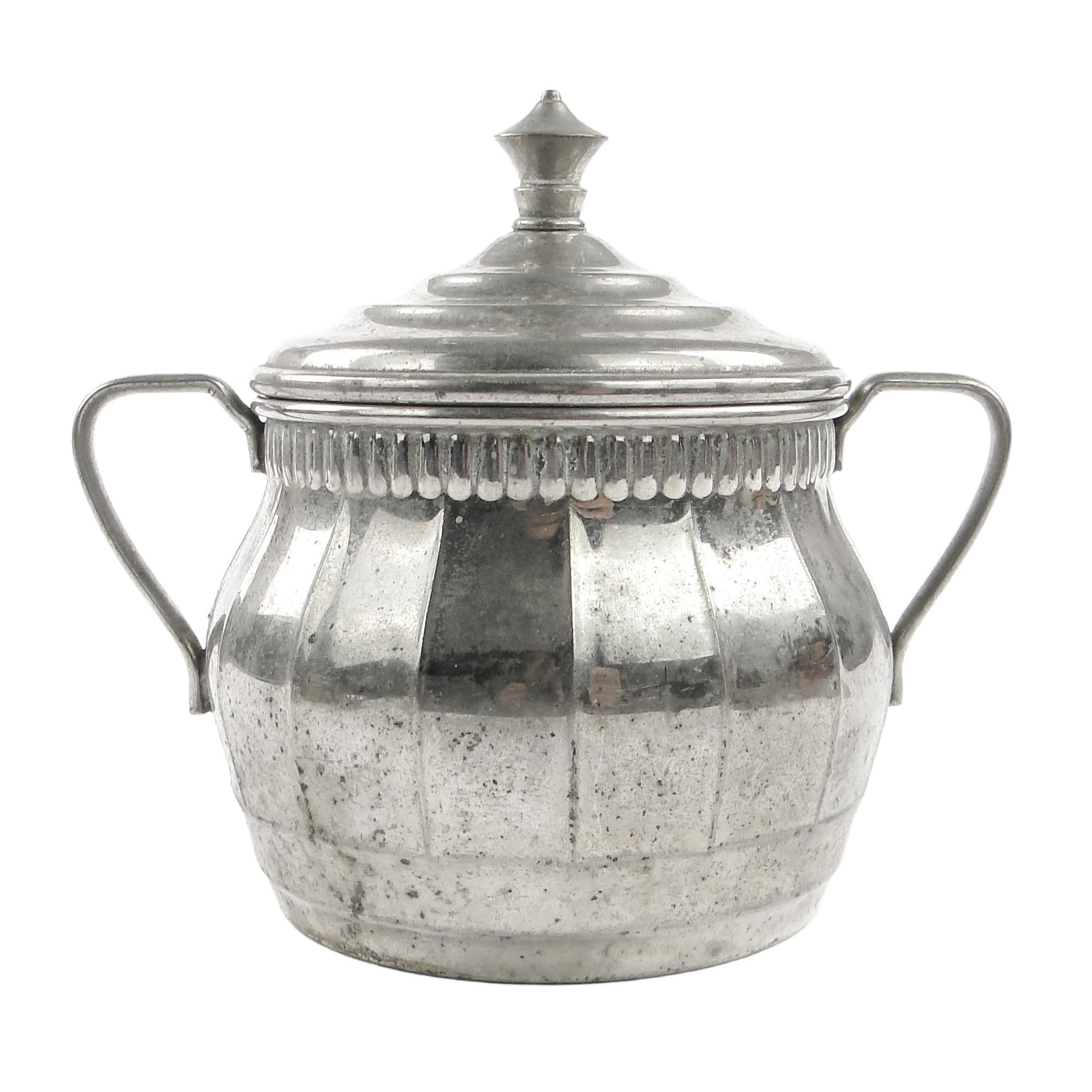 Art Nouveau sugar bowl, silver-plated brass, Berndorf, Germany, early 20th c.