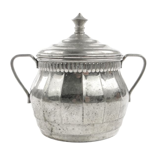 Art Nouveau sugar bowl, silver-plated brass, Berndorf, Germany, early 20th c. - DIMENSION