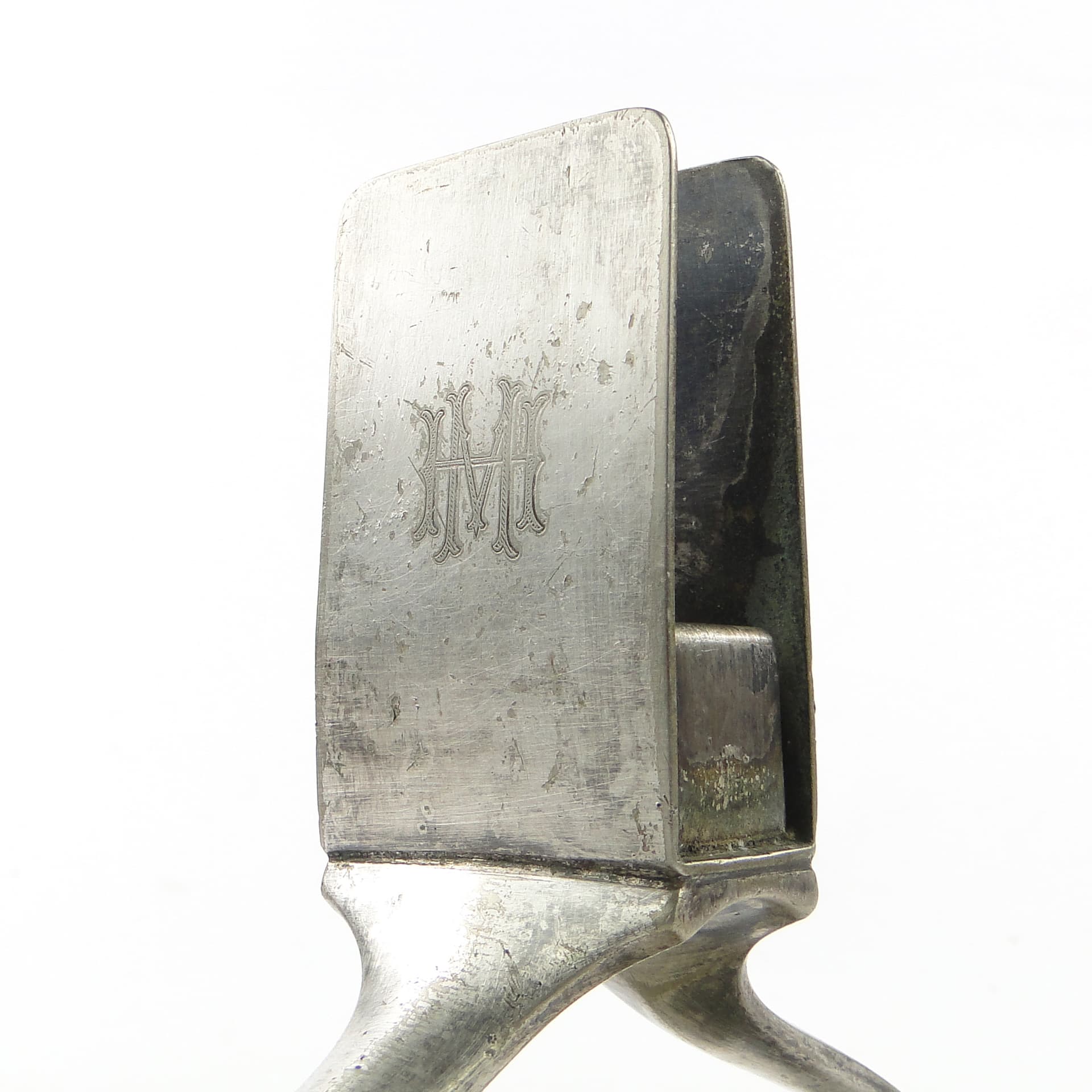 Art Deco match holder and ashtray, silver-plated brass, Wellner, Germany, 1930s. - 105543