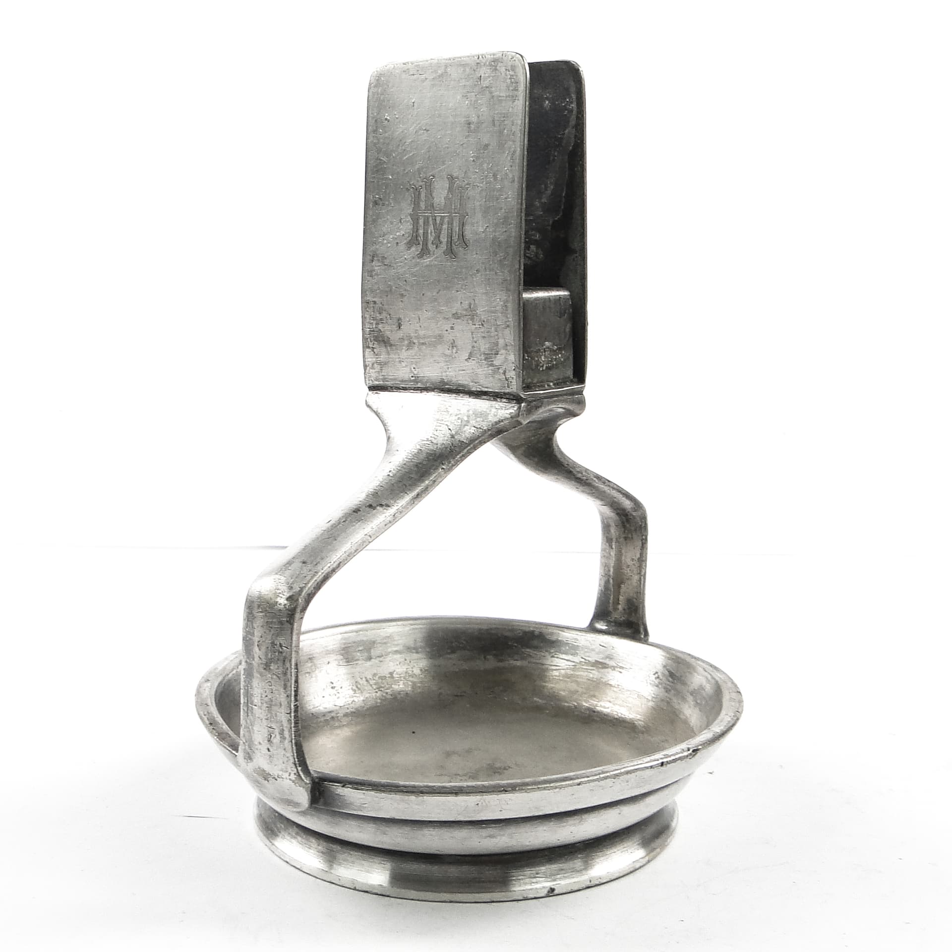 Art Deco match holder and ashtray, silver-plated brass, Wellner, Germany, 1930s. - 105541