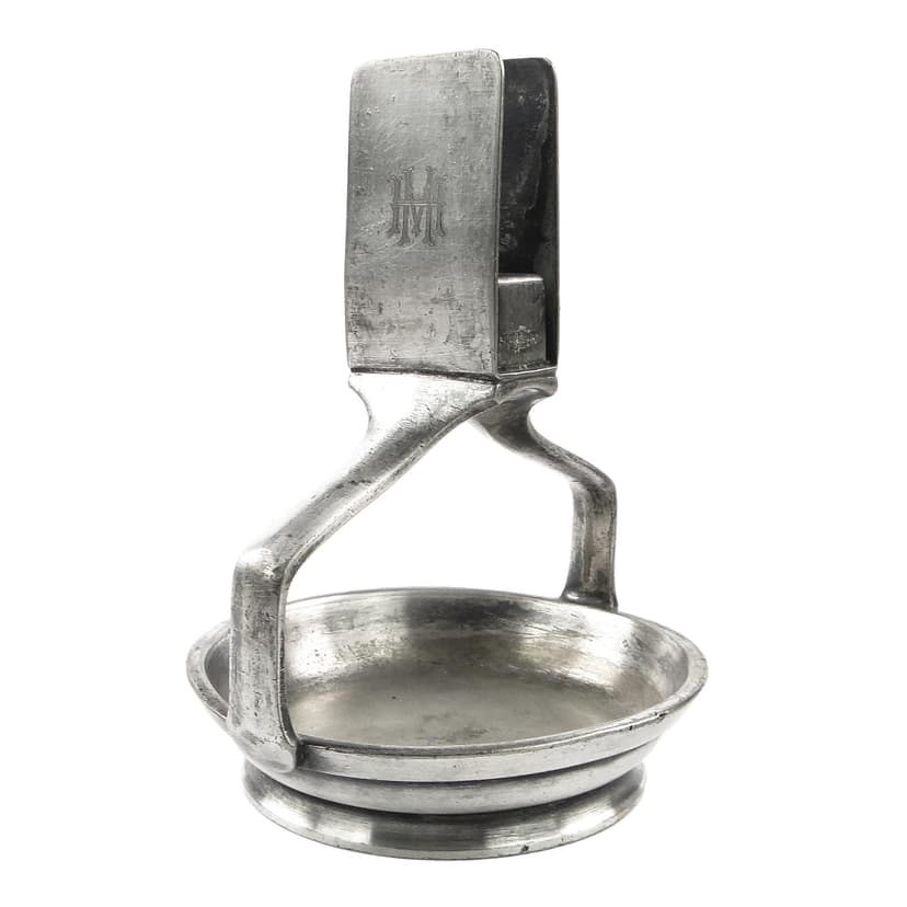 Art Deco match holder and ashtray, silver-plated brass, Wellner, Germany, 1930s.