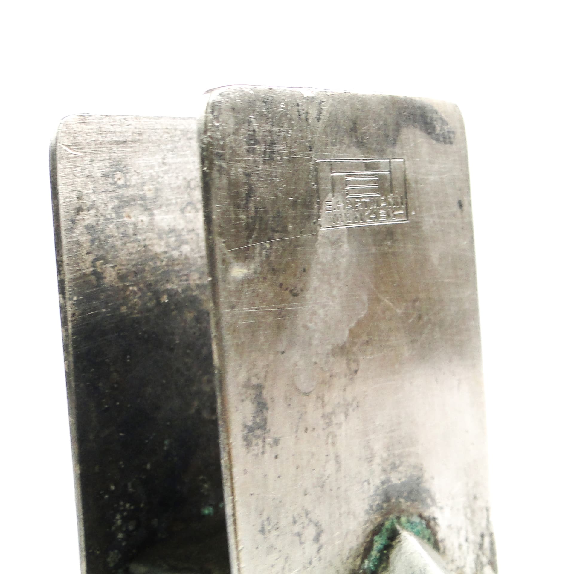 Art Deco match holder and ashtray, silver-plated brass, Hartmann, Germany, 1930s. - 105576