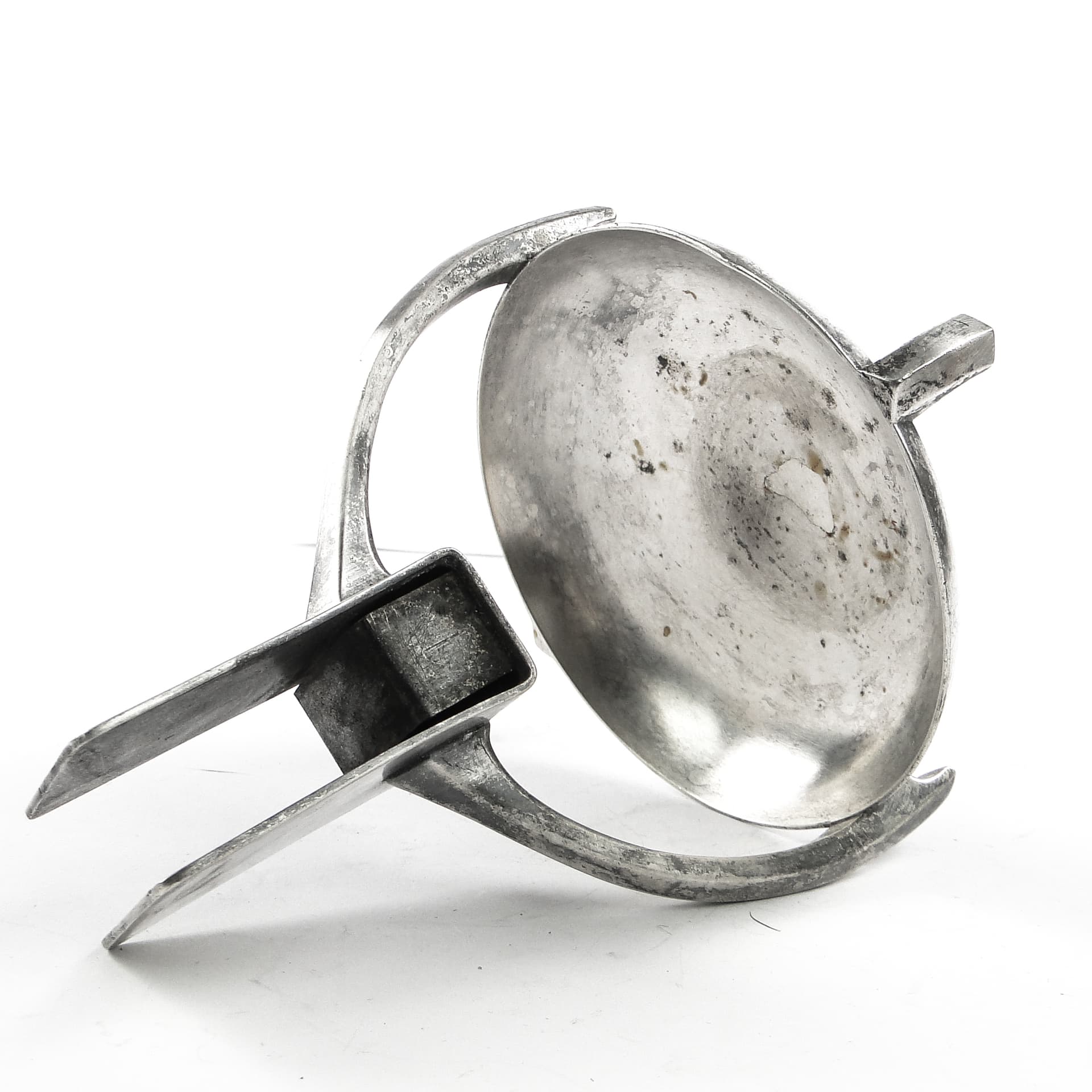 Art Deco match holder and ashtray, silver-plated brass, Hartmann, Germany, 1930s. - 105577