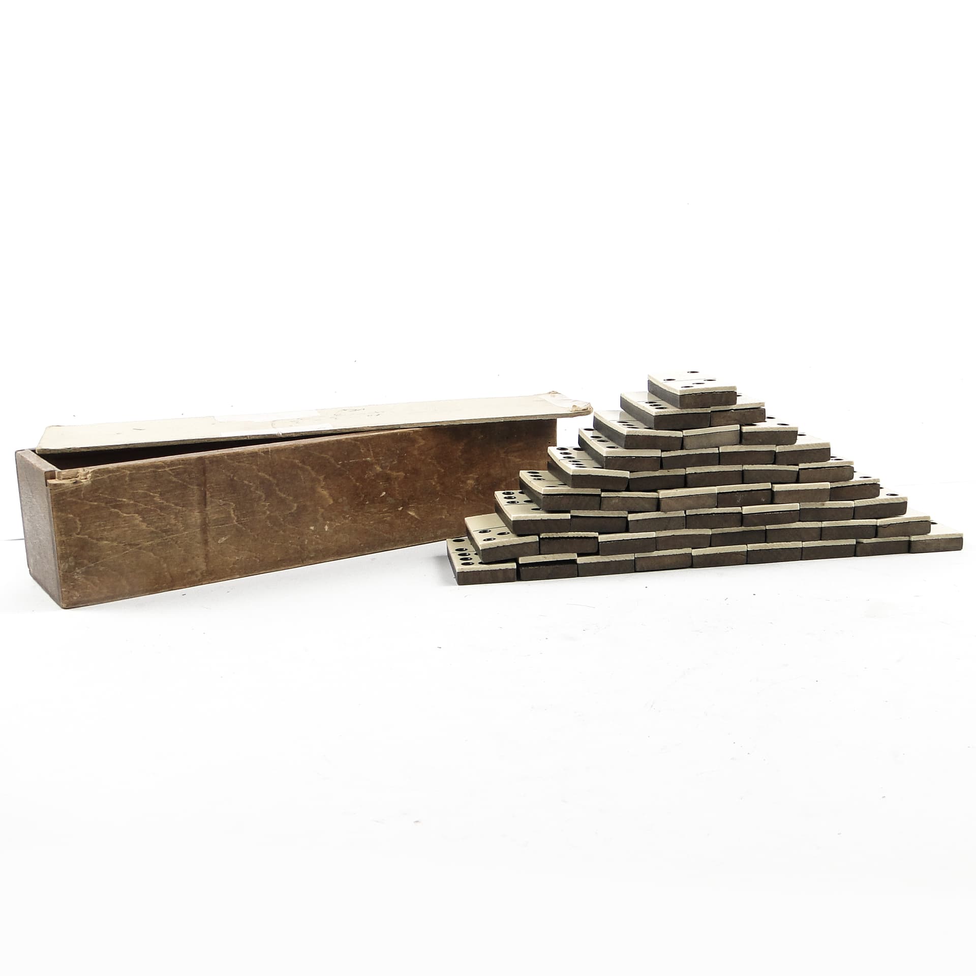 Minimalism domino set, grey plastic, Poland, 1970s - 105613