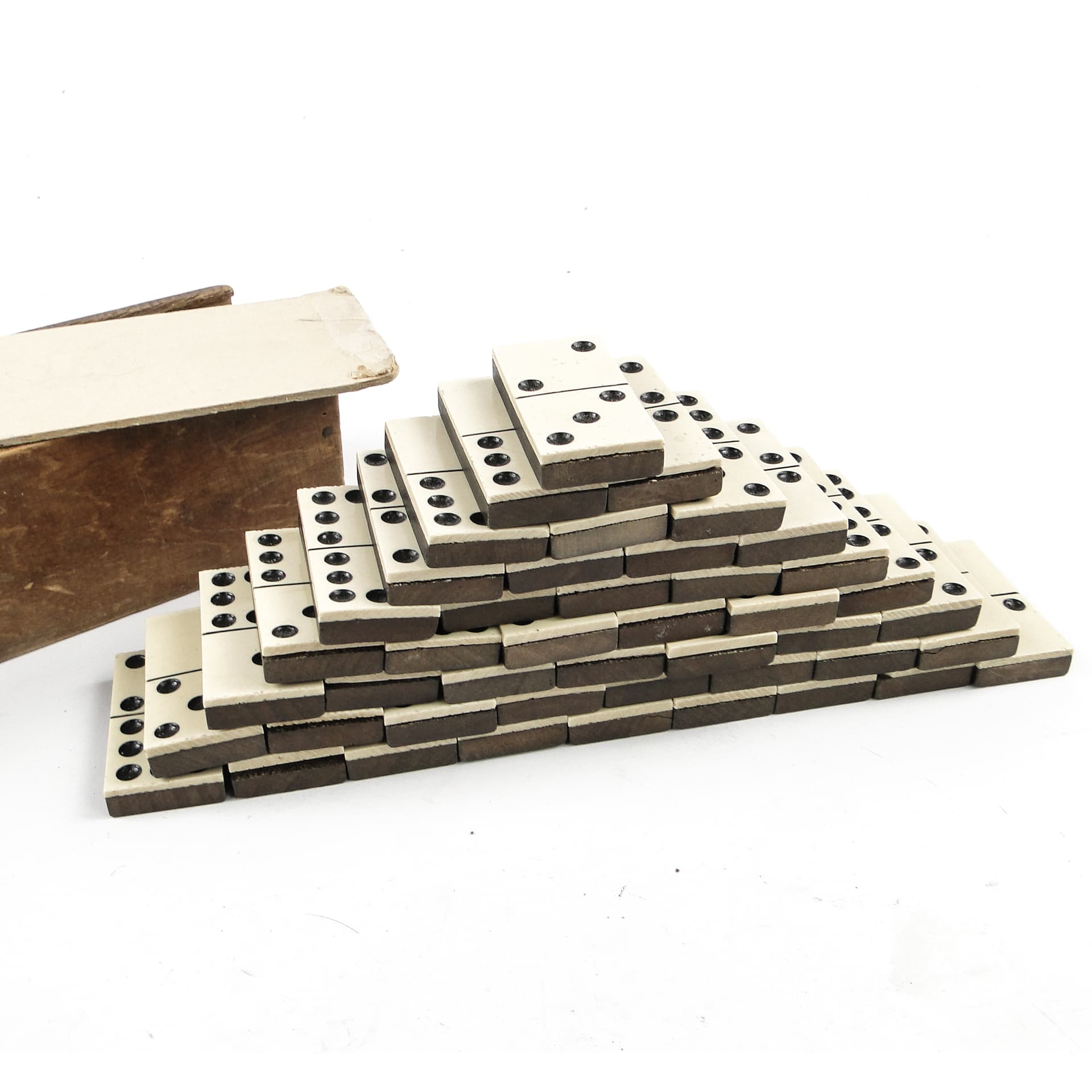 Minimalism domino set, grey plastic, Poland, 1970s - 105617