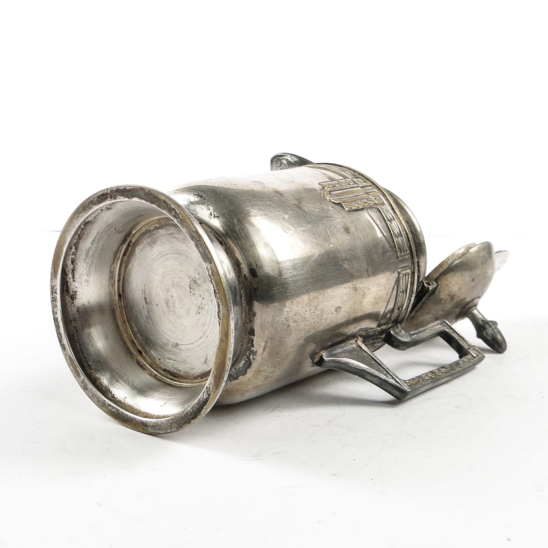 Art Nouveau oil jug, silver-plated brass, pewter, Germany, early 20th c. - 105635