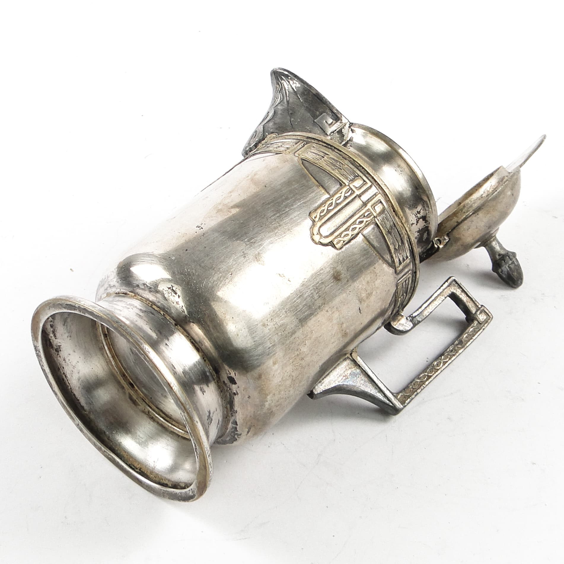 Art Nouveau oil jug, silver-plated brass, pewter, Germany, early 20th c. - 105636