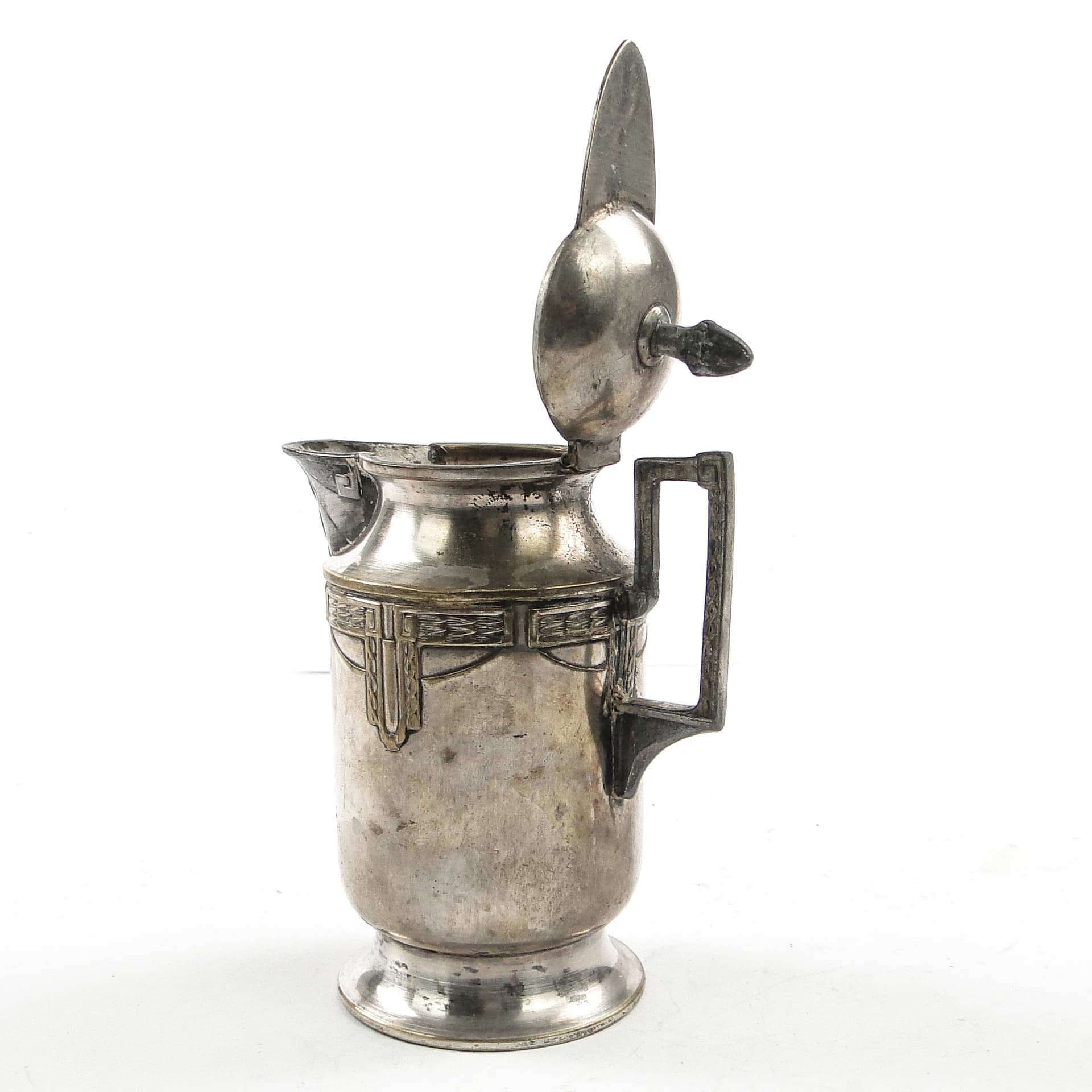 Art Nouveau oil jug, silver-plated brass, pewter, Germany, early 20th c. - 105633