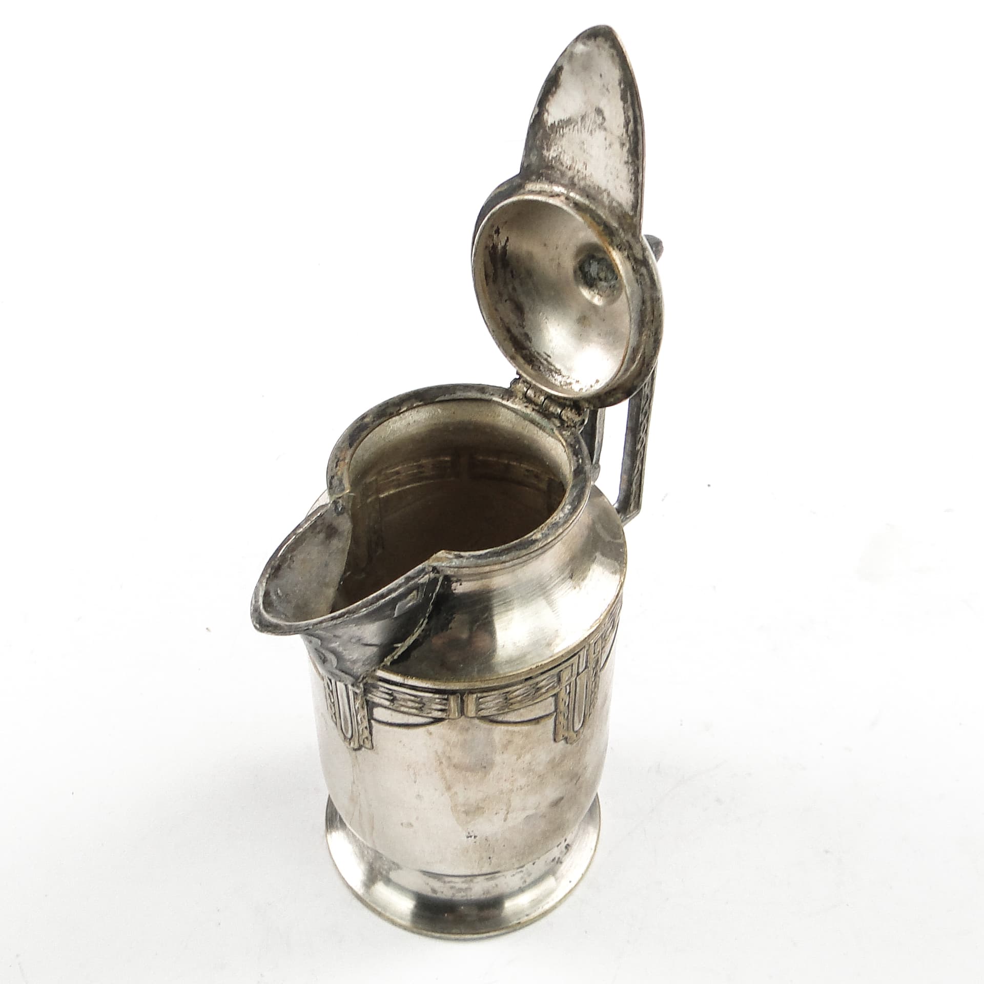 Art Nouveau oil jug, silver-plated brass, pewter, Germany, early 20th c. - 105634