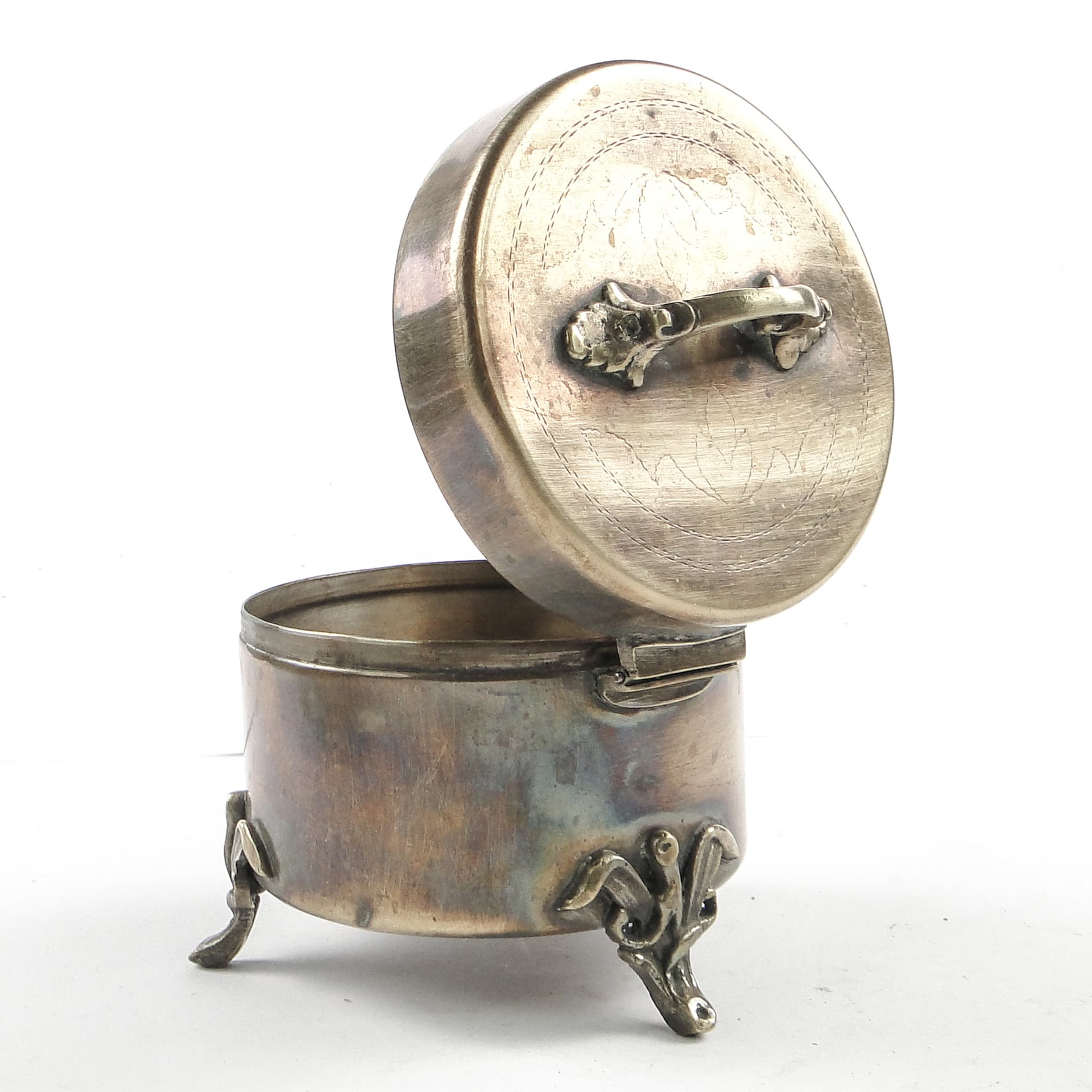 Cukiernica Art Nouveau, mosiądz srebrzony, Węgry, początek XX w. - 105681