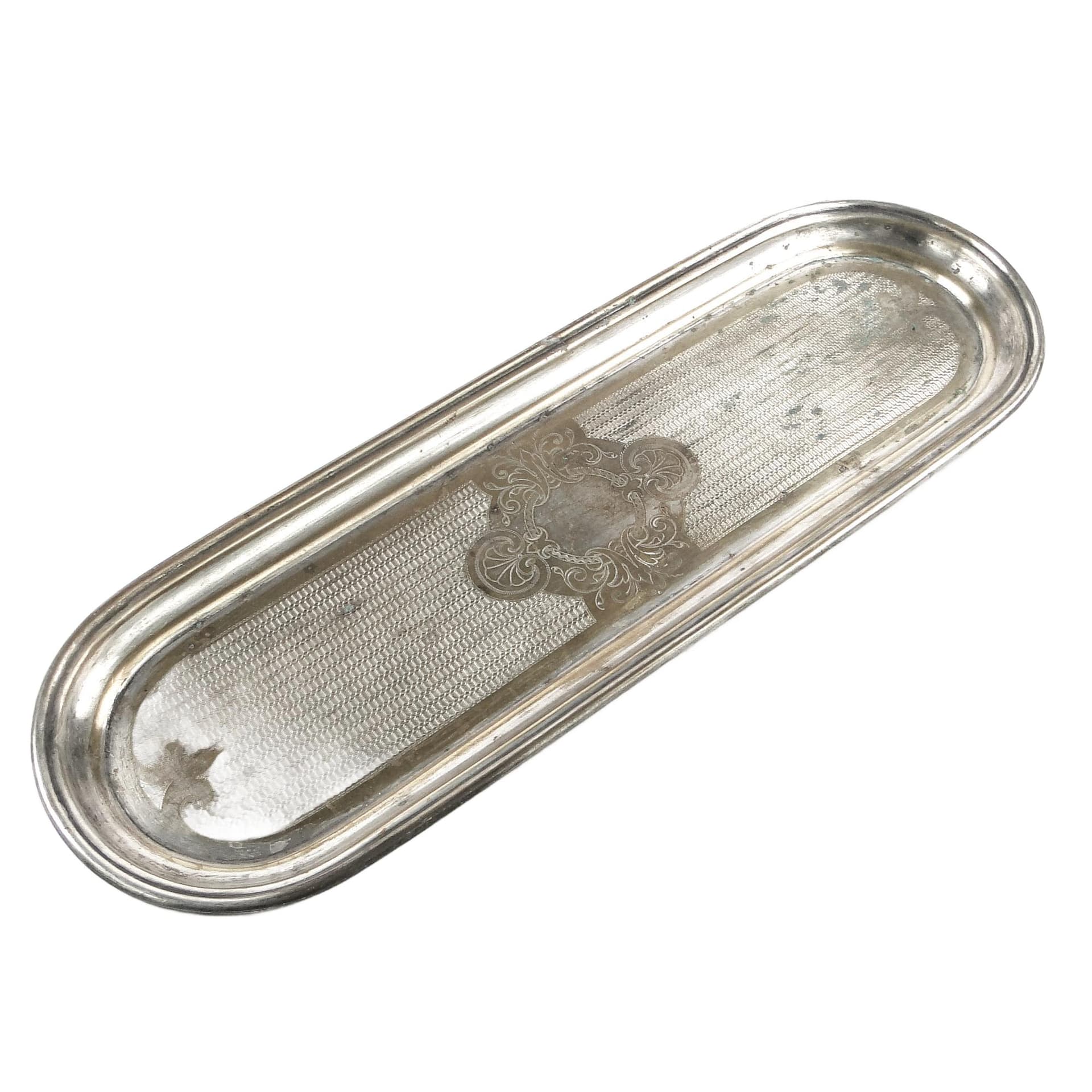 Eclectic glass tray, silver-plated brass, WMF, Germany, 19th c.