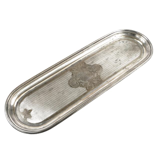 Eclectic glass tray, silver-plated brass, WMF, Germany, 19th c. - DIMENSION