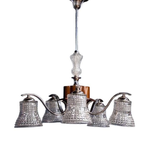 Srebrna lampa wisząca, Polska, lata 50. - WYMIARY