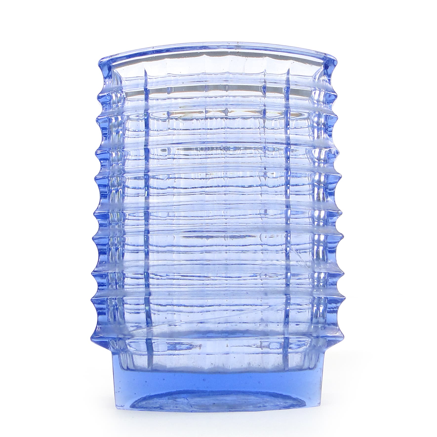 Wazon Optyczny, mid-century modern, szkło transparentne, proj. J. Drost, Ząbkowice, Polska, lata 70. - 105780