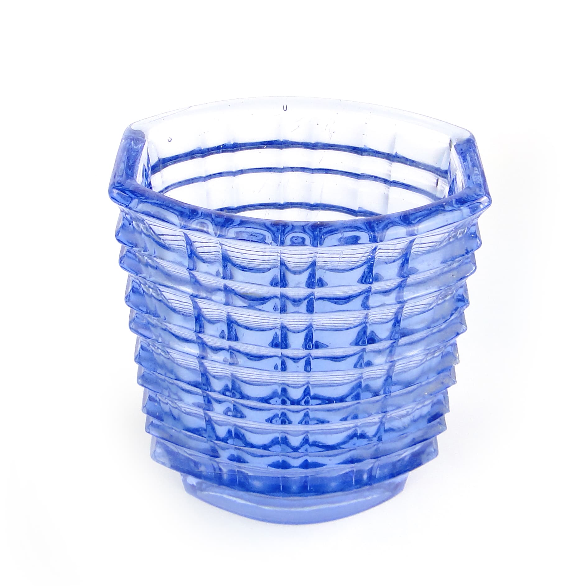 Wazon Optyczny, mid-century modern, szkło transparentne, proj. J. Drost, Ząbkowice, Polska, lata 70. - 105781