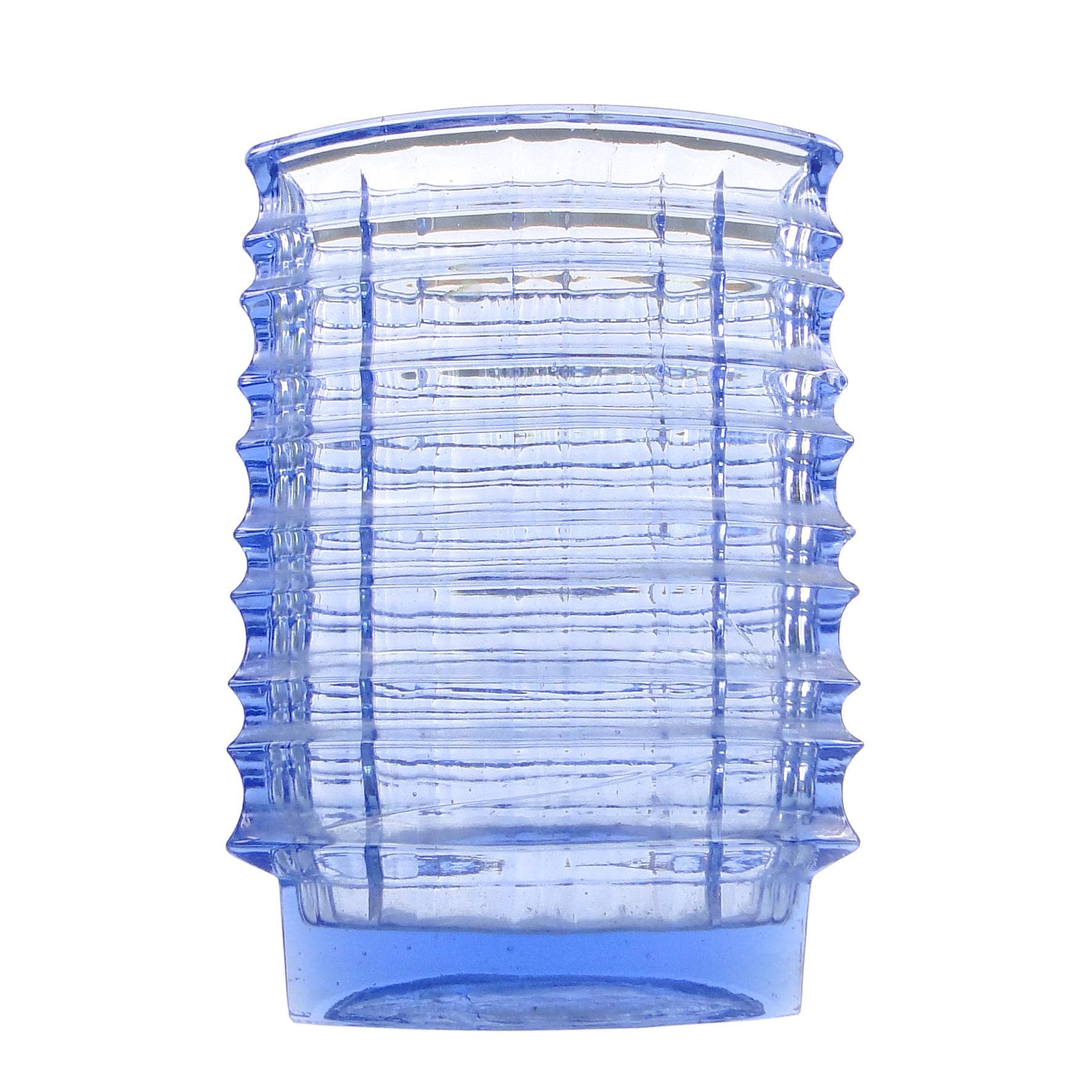 Wazon Optyczny, mid-century modern, szkło transparentne, proj. J. Drost, Ząbkowice, Polska, lata 70.