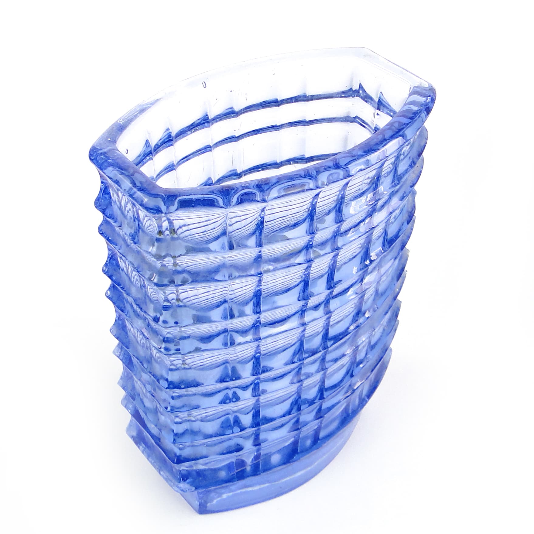 Wazon Optyczny, mid-century modern, szkło transparentne, proj. J. Drost, Ząbkowice, Polska, lata 70. - 105779