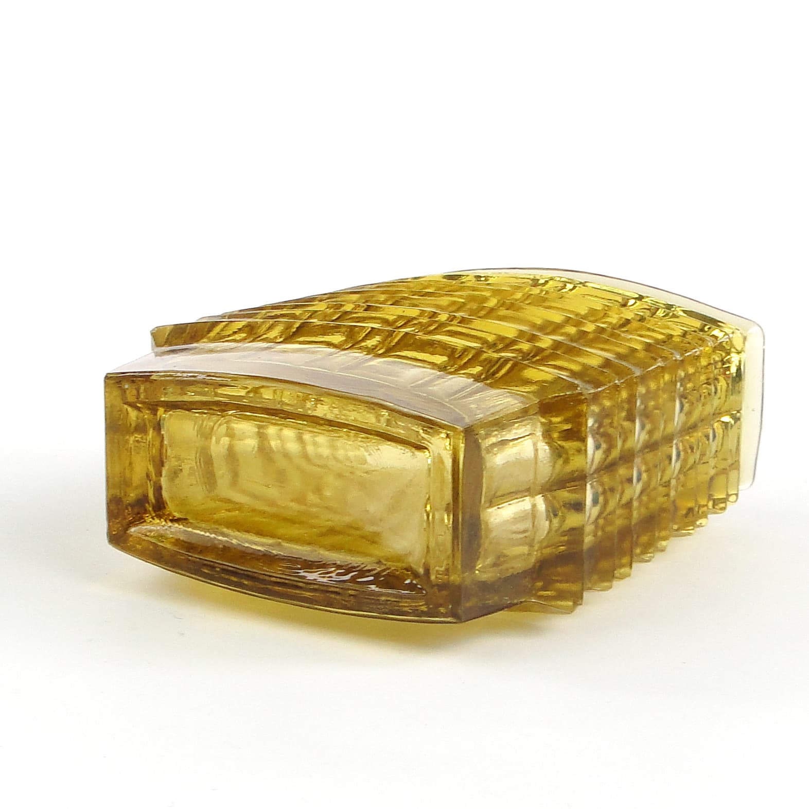 Wazon Optyczny, modernizm, szkło oliwkowe, proj. J. Drost, Ząbkowice, Polska, lata 70. - 105800