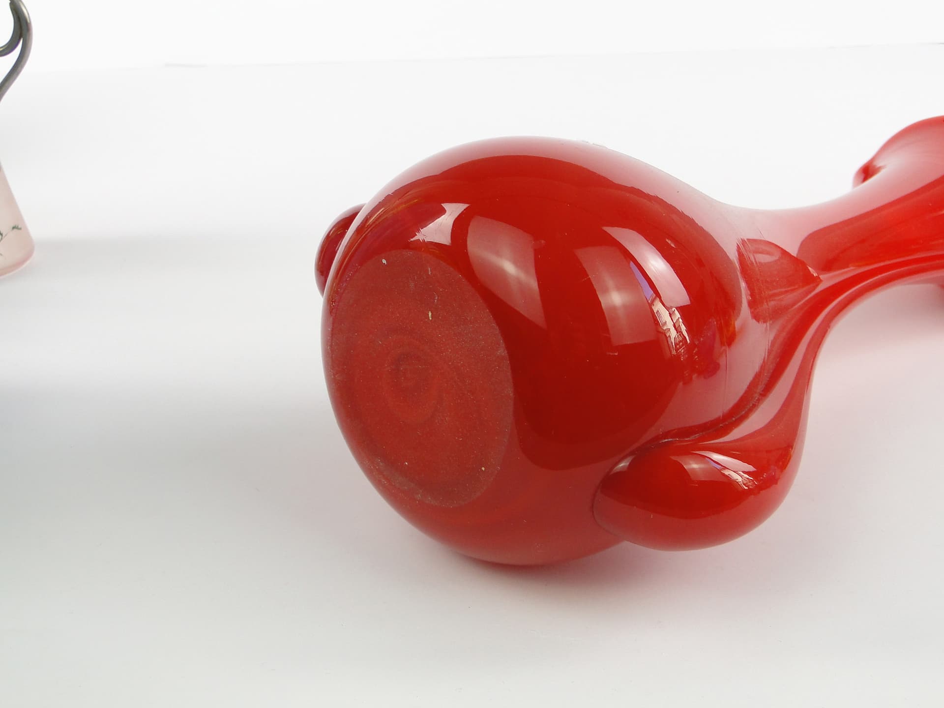 Wazon mid-century modern, szkło czerwone, Polska, lata 70. - 105825