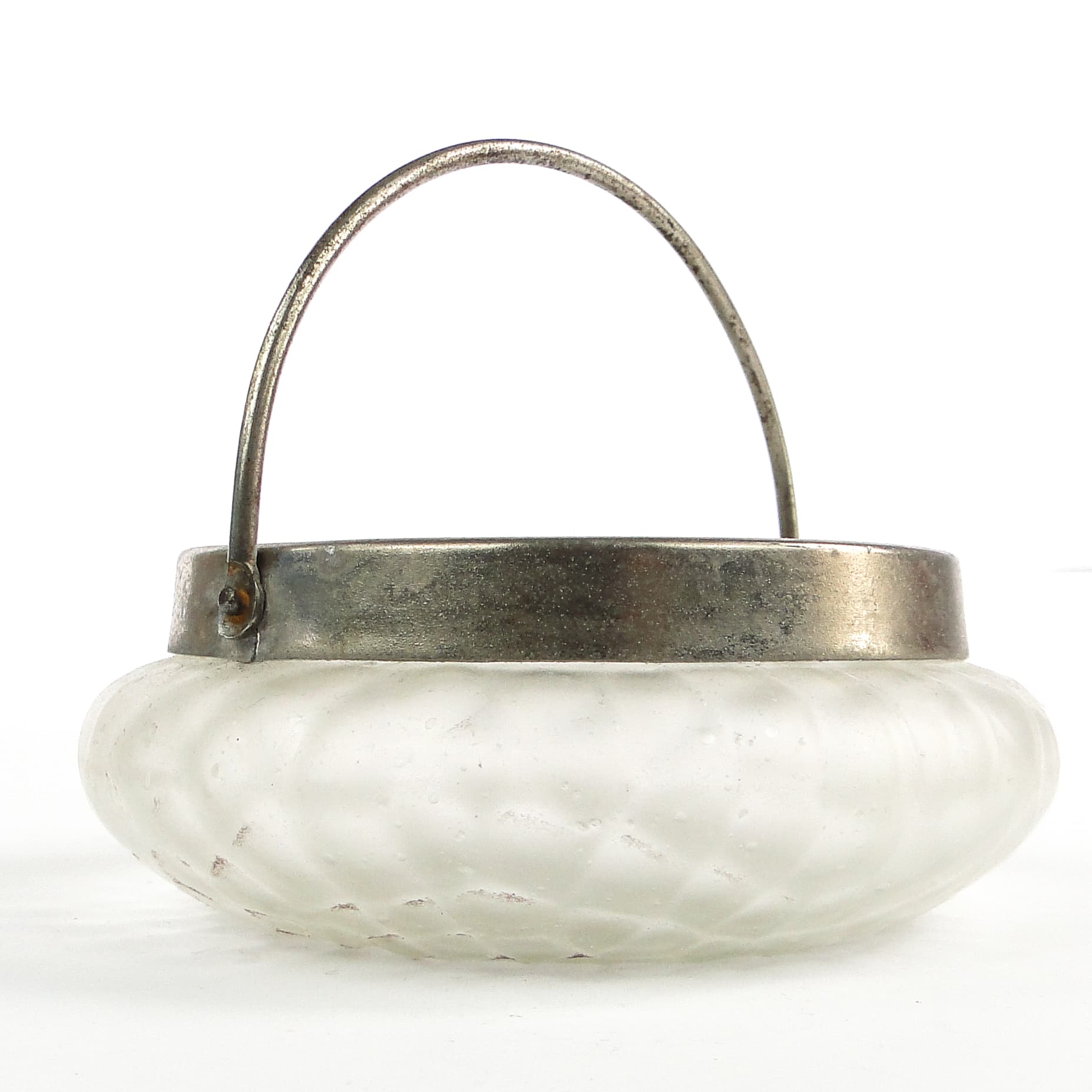 Art Nouveau basket-form sugar bowl, glass, Germany, early 20th c. - 105903