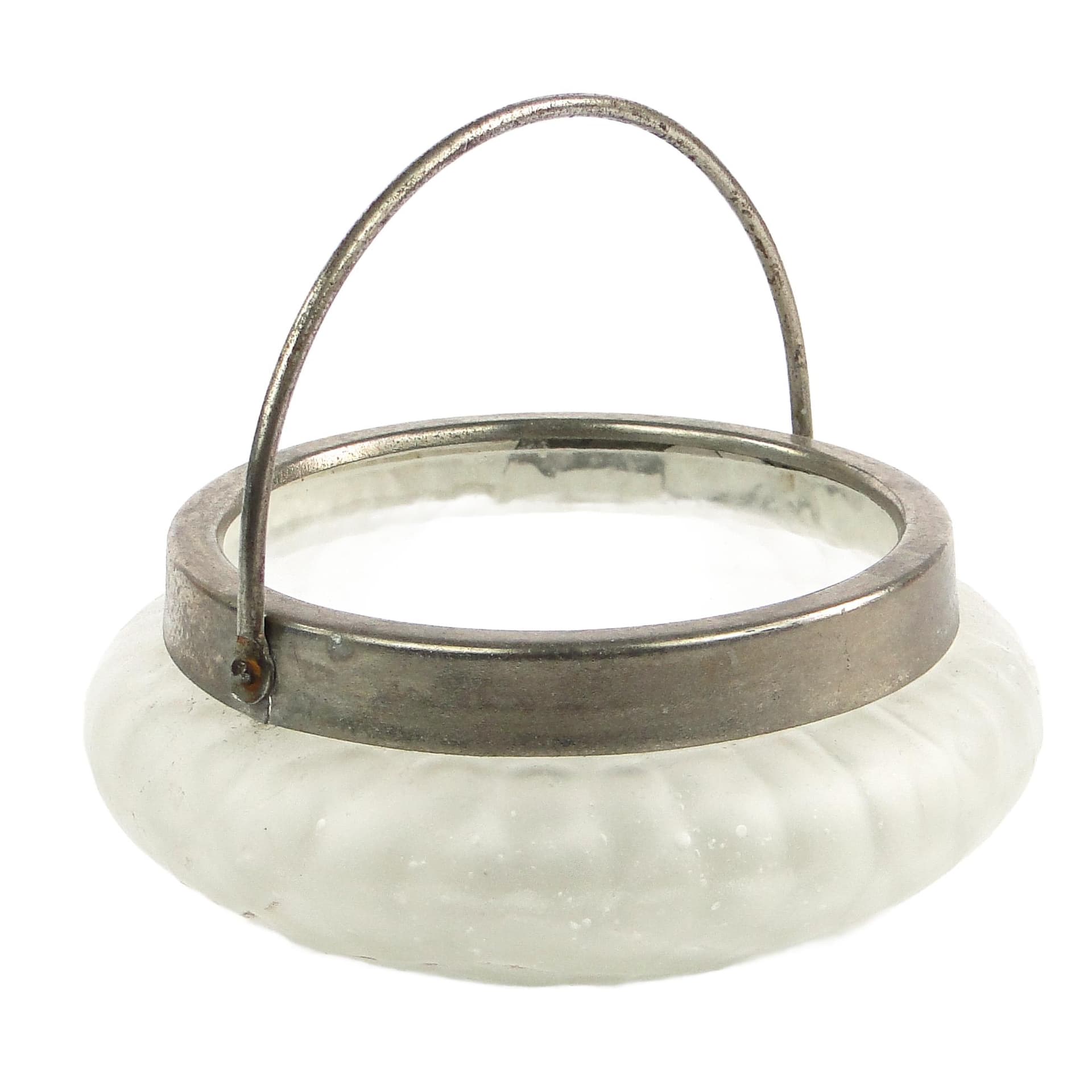 Art Nouveau basket-form sugar bowl, glass, Germany, early 20th c.