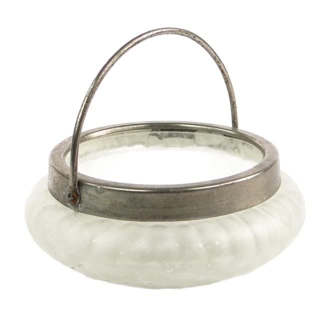 Art Nouveau basket-form sugar bowl, glass, Germany, early 20th c. - DIMENSION