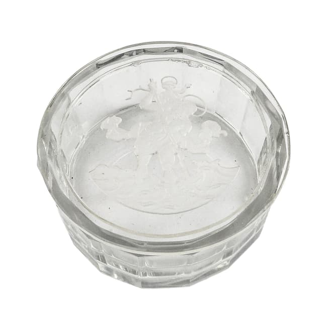 Art Deco bonbonniere, crystal, Czechoslovakia, 1930s. - DIMENSION