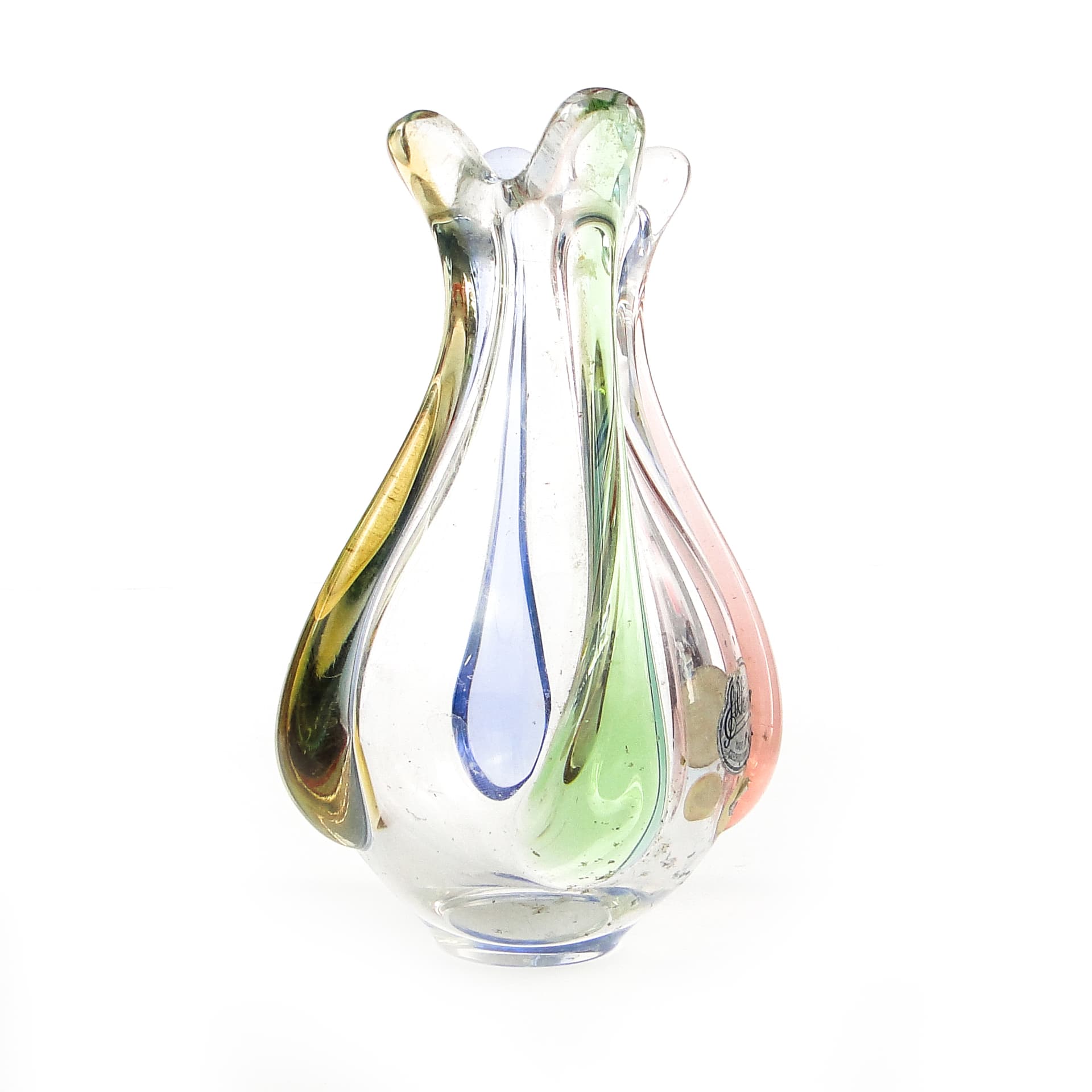 Mid-century modern vase, glass, by H. Mahanovska, Czechoslovakia, 1960s. - 106018