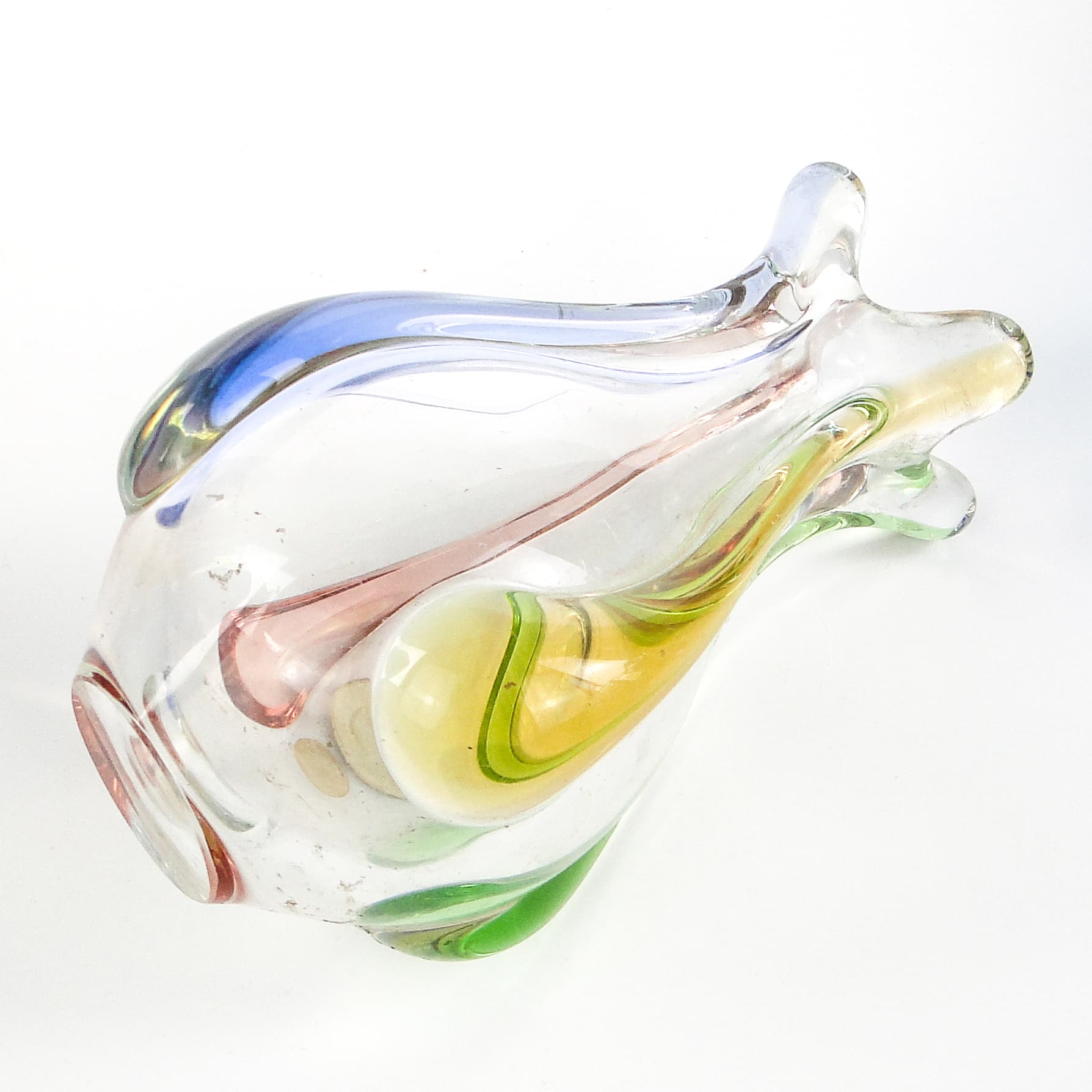 Mid-century modern vase, glass, by H. Mahanovska, Czechoslovakia, 1960s. - 106019
