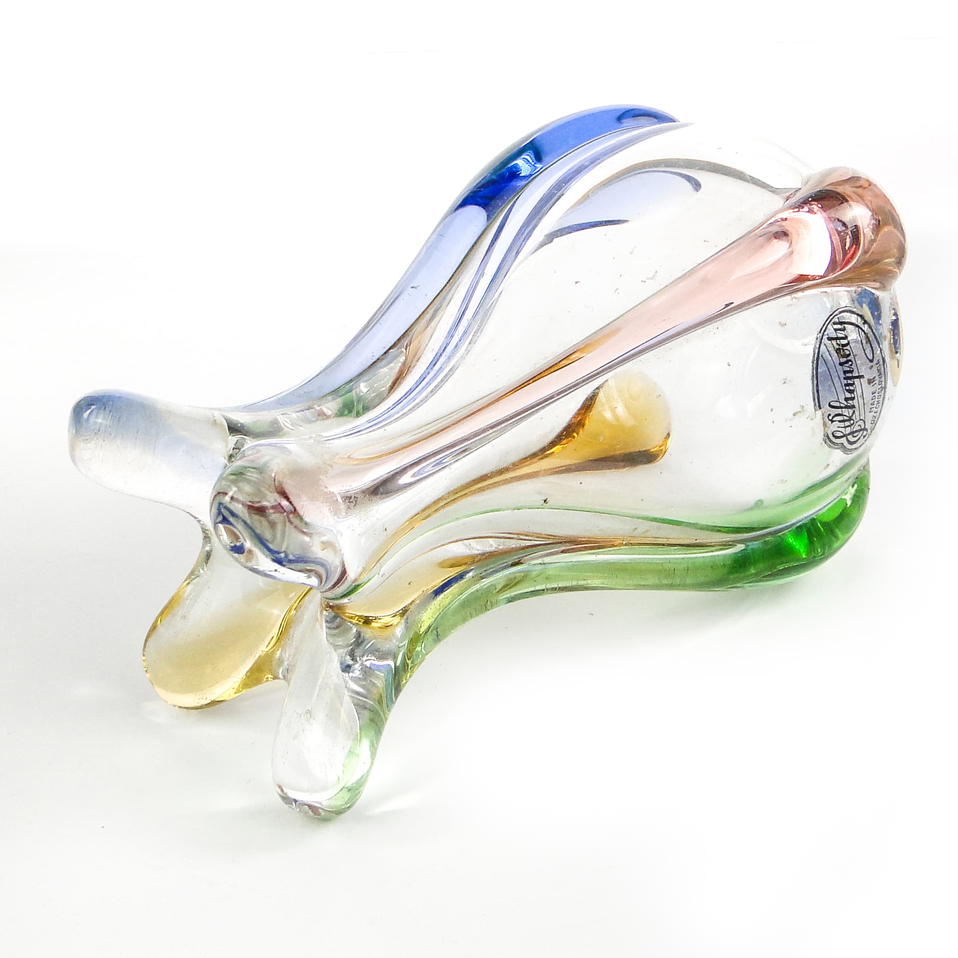 Mid-century modern vase, glass, by H. Mahanovska, Czechoslovakia, 1960s. - 106023