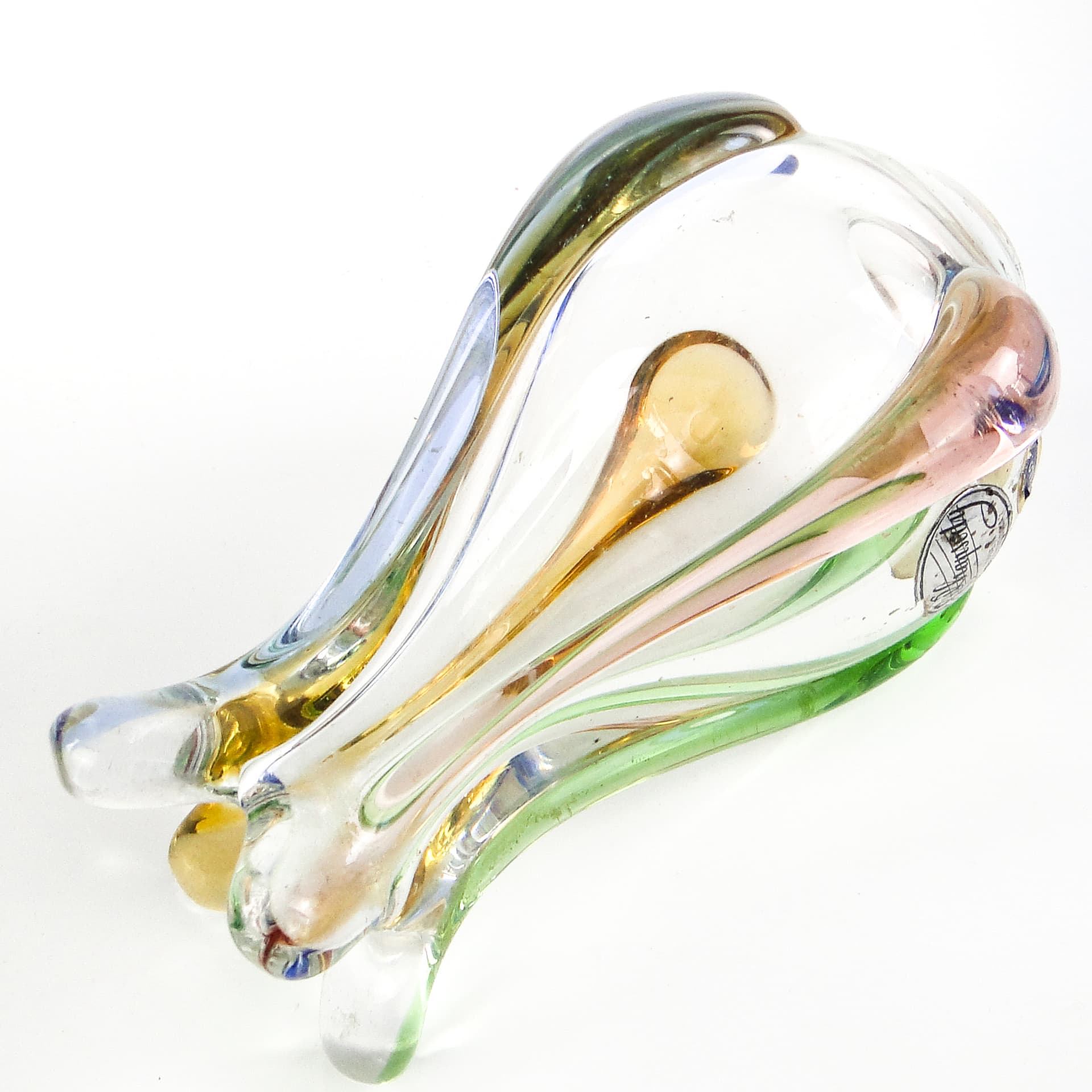 Mid-century modern vase, glass, by H. Mahanovska, Czechoslovakia, 1960s. - 106024