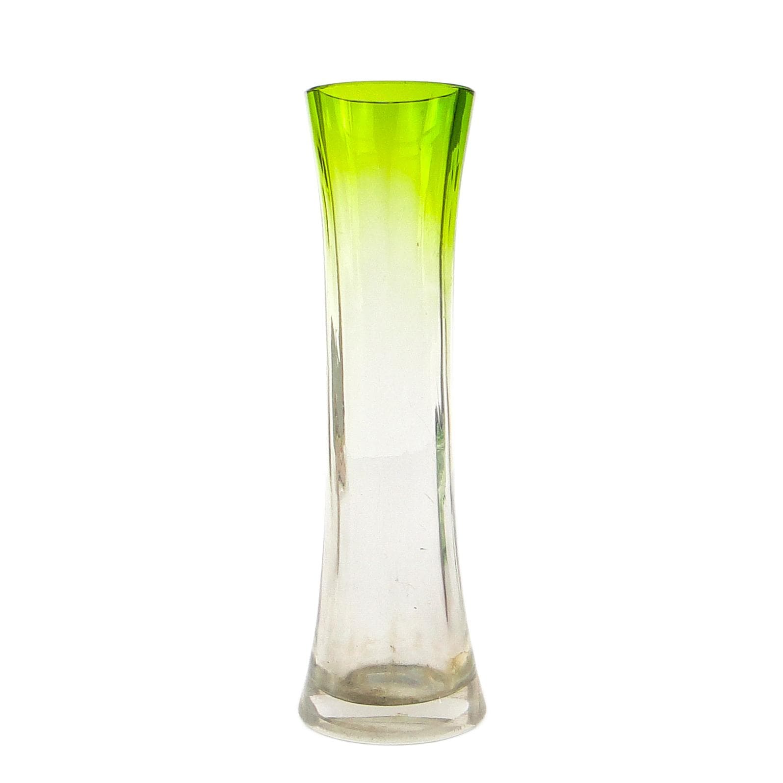 Art Nouveau vase, green glass, France, early 20th c.