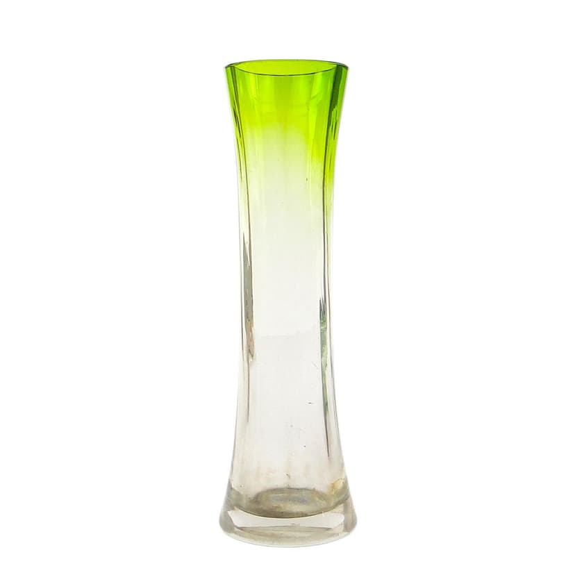 Art Nouveau vase, green glass, France, early 20th c.