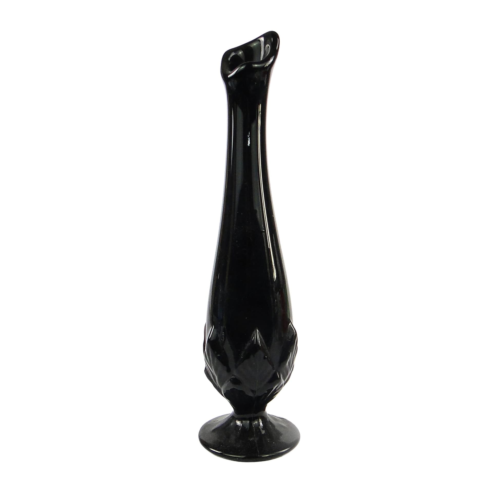 Art Deco vase, black glass, Ząbkowice, Poland, 1970s.