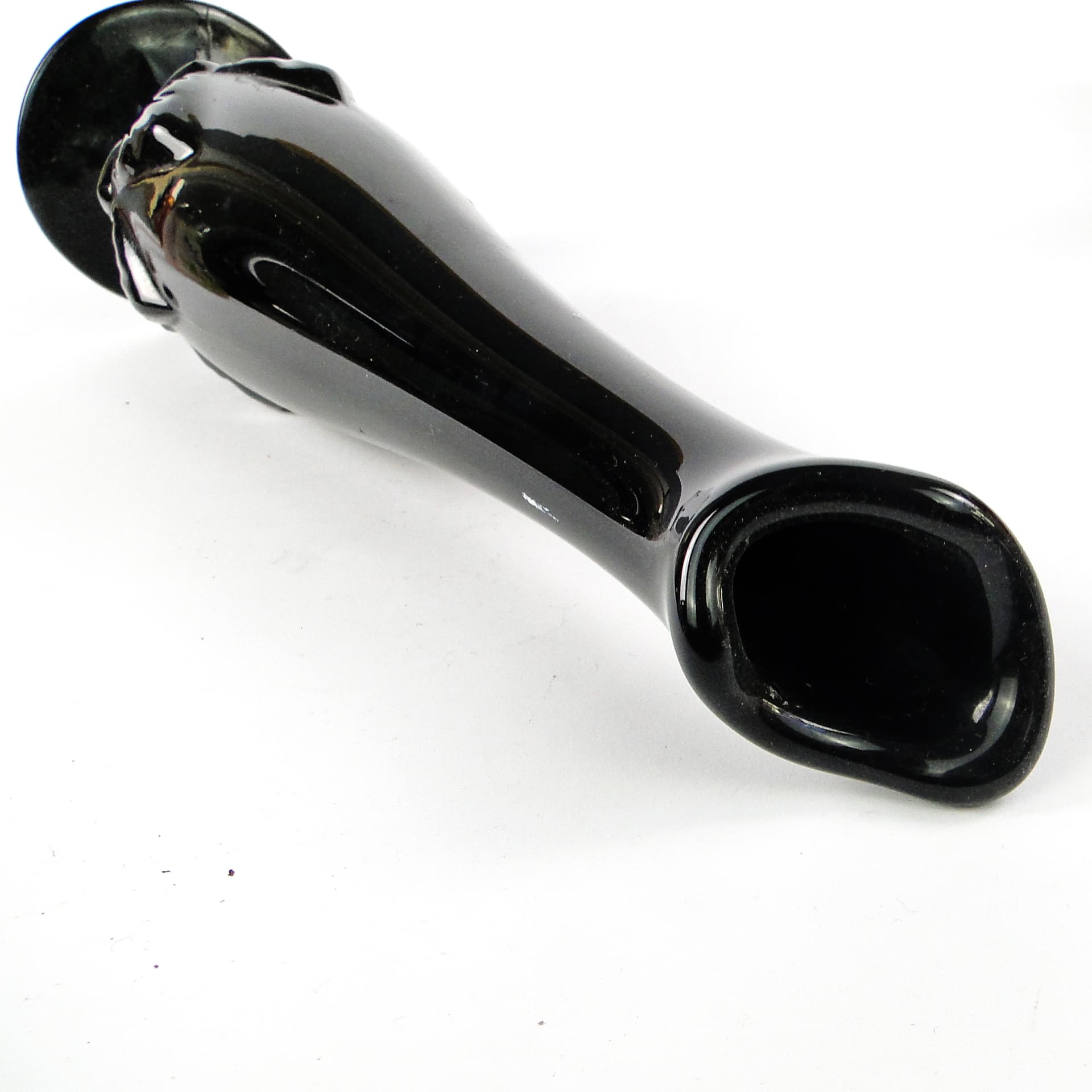 Art Deco vase, black glass, Ząbkowice, Poland, 1970s. - 106039