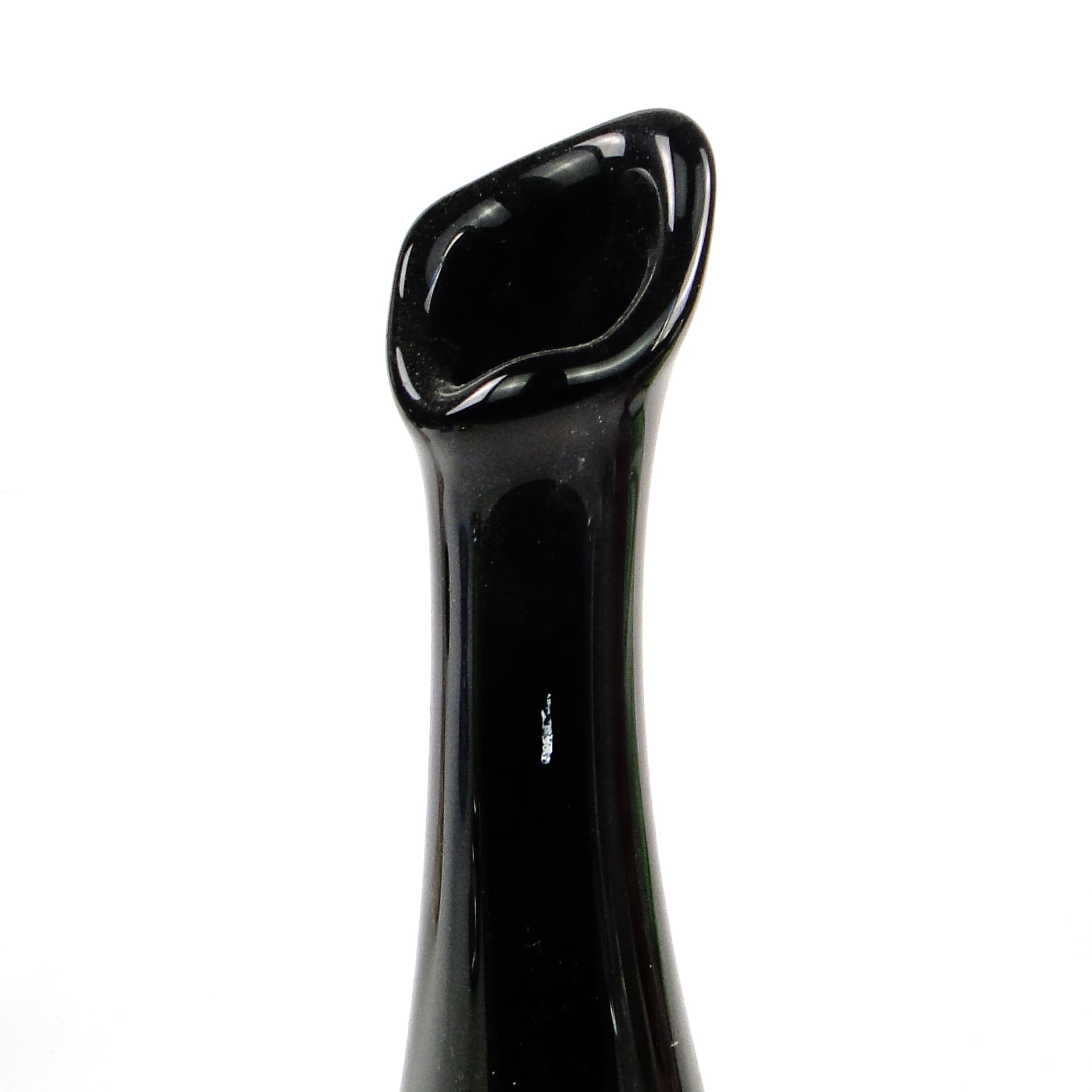 Art Deco vase, black glass, Ząbkowice, Poland, 1970s. - 106035