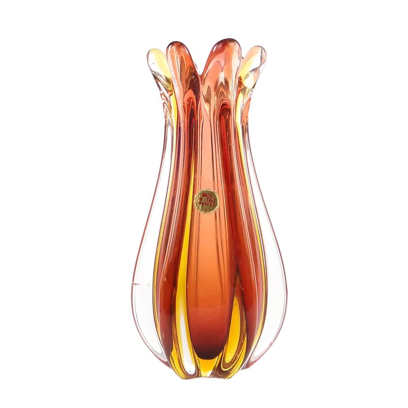 Murano vase, mid-century modern, glass, Italy, 1950s.