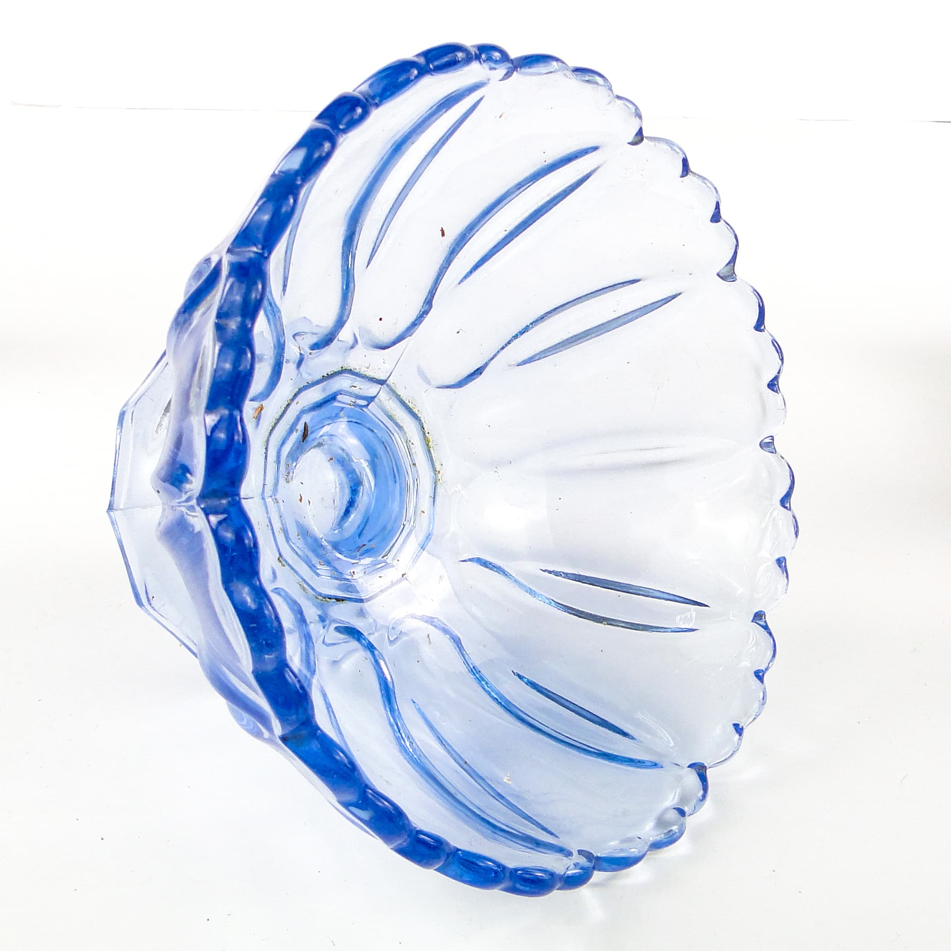 Ring Around centerpiece, mid-century modern, pressed glass, Ząbkowice, Poland, 1950s. - 106070