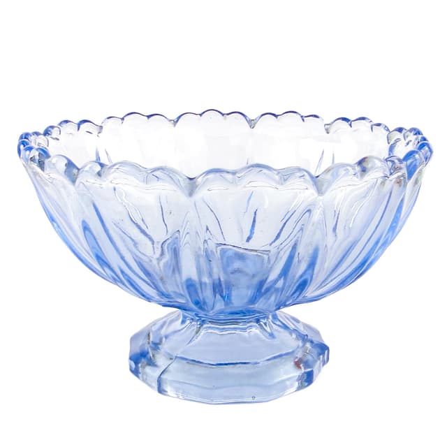 Ring Around centerpiece, mid-century modern, pressed glass, Ząbkowice, Poland, 1950s. - DIMENSION