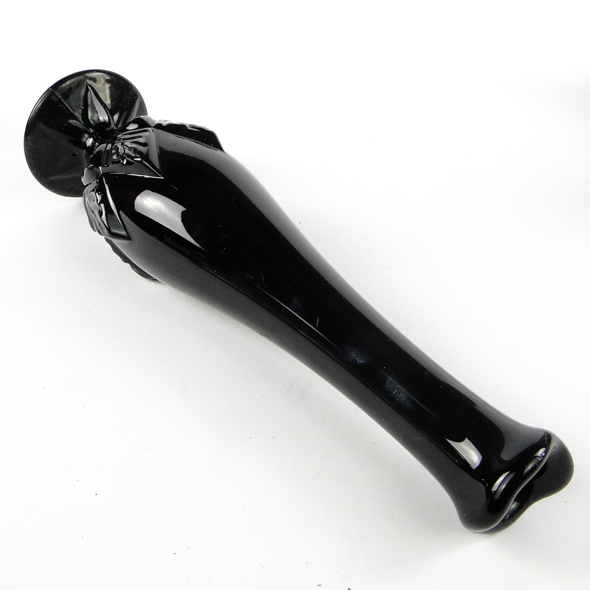 Art Deco vase, black hyalite glass, Ząbkowice, Poland, 1970s. - 106105