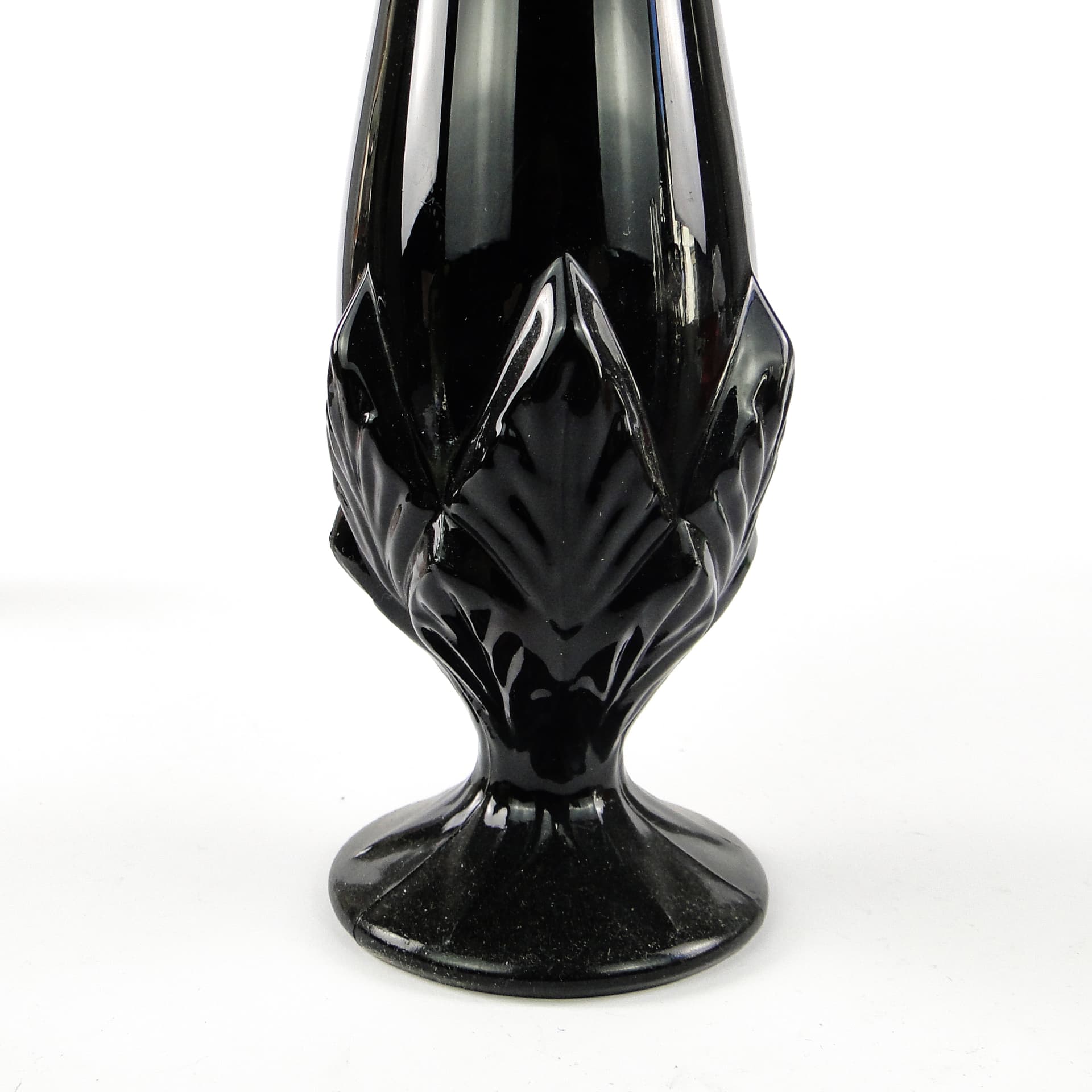 Art Deco vase, black hyalite glass, Ząbkowice, Poland, 1970s. - 106104