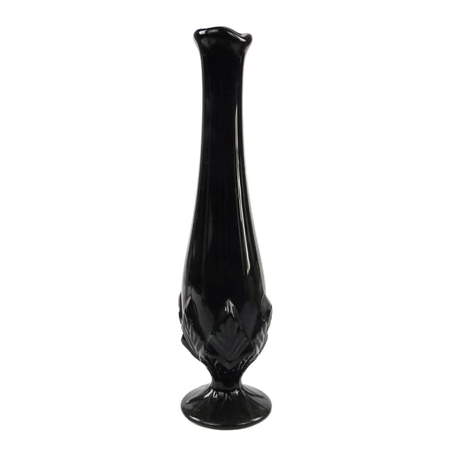 Art Deco vase, black hyalite glass, Ząbkowice, Poland, 1970s. - DIMENSION