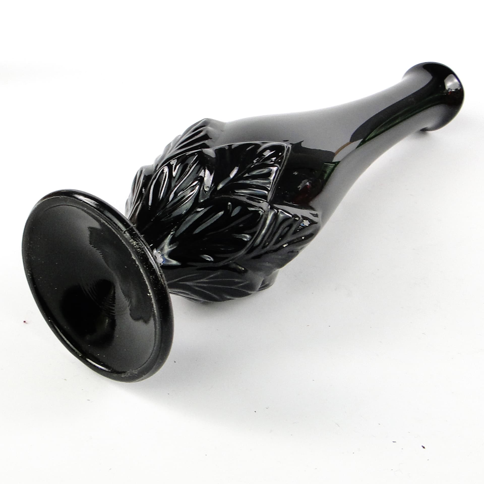 Art Deco vase, black hyalite glass, Ząbkowice, Poland, 1970s. - 106106
