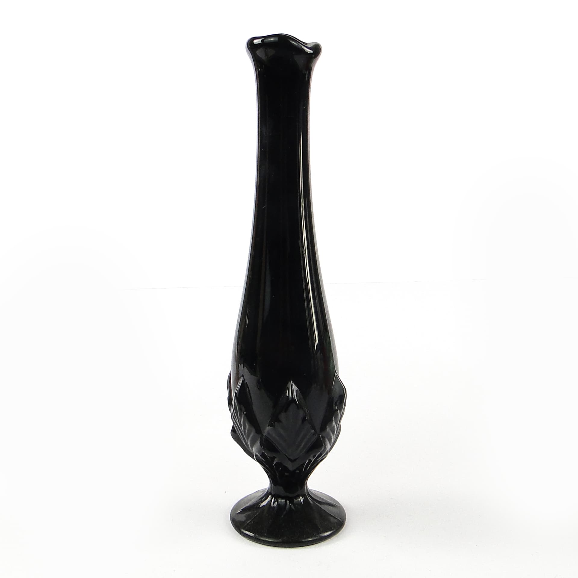 Art Deco vase, black hyalite glass, Ząbkowice, Poland, 1970s. - 106101