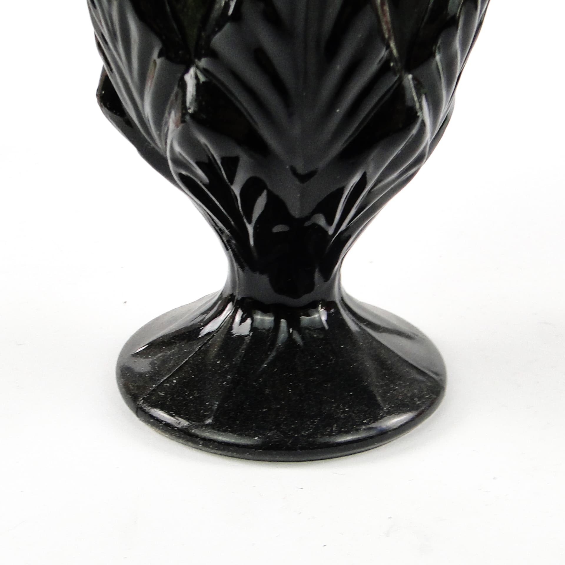 Art Deco vase, black hyalite glass, Ząbkowice, Poland, 1970s. - 106102